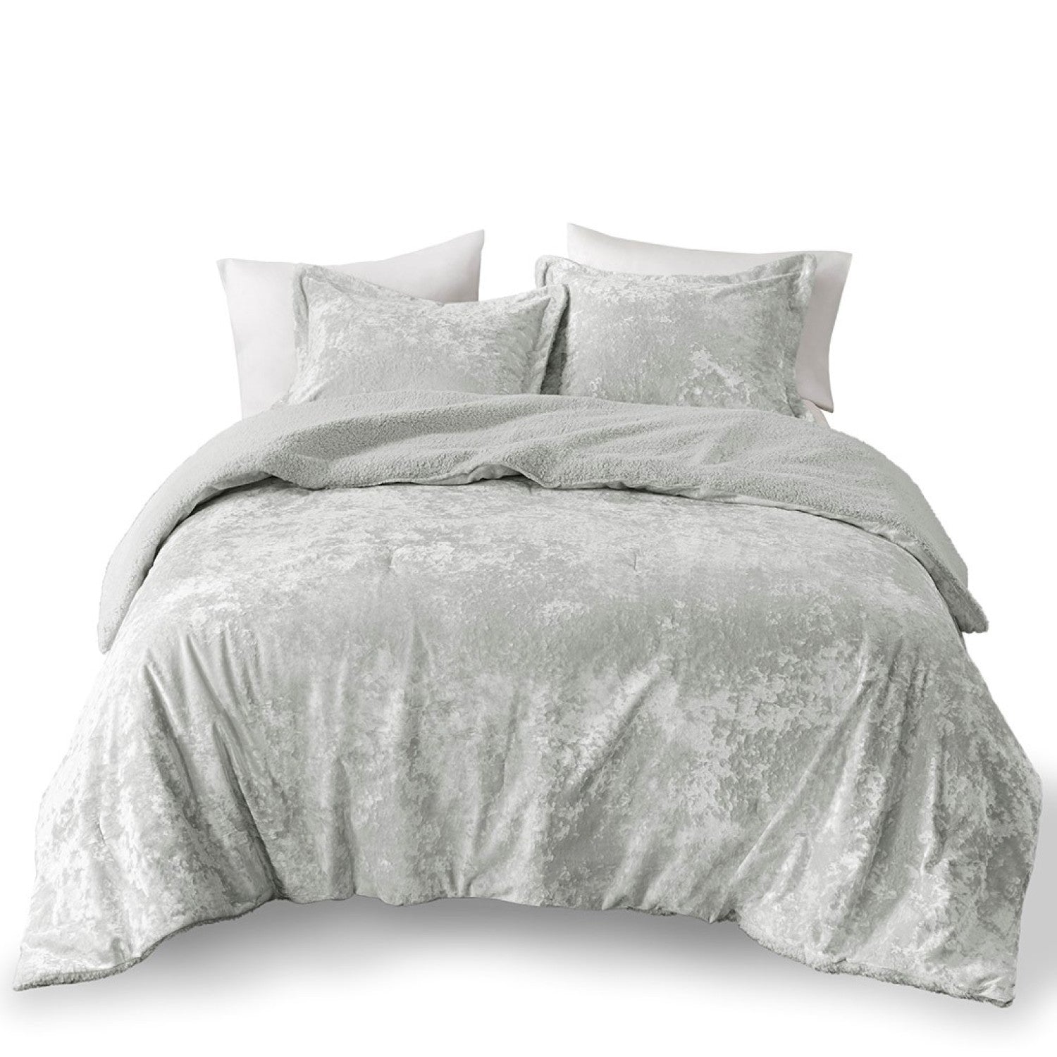 Streamdale Crushed Velvet Sherpa Reversible Comforter Set