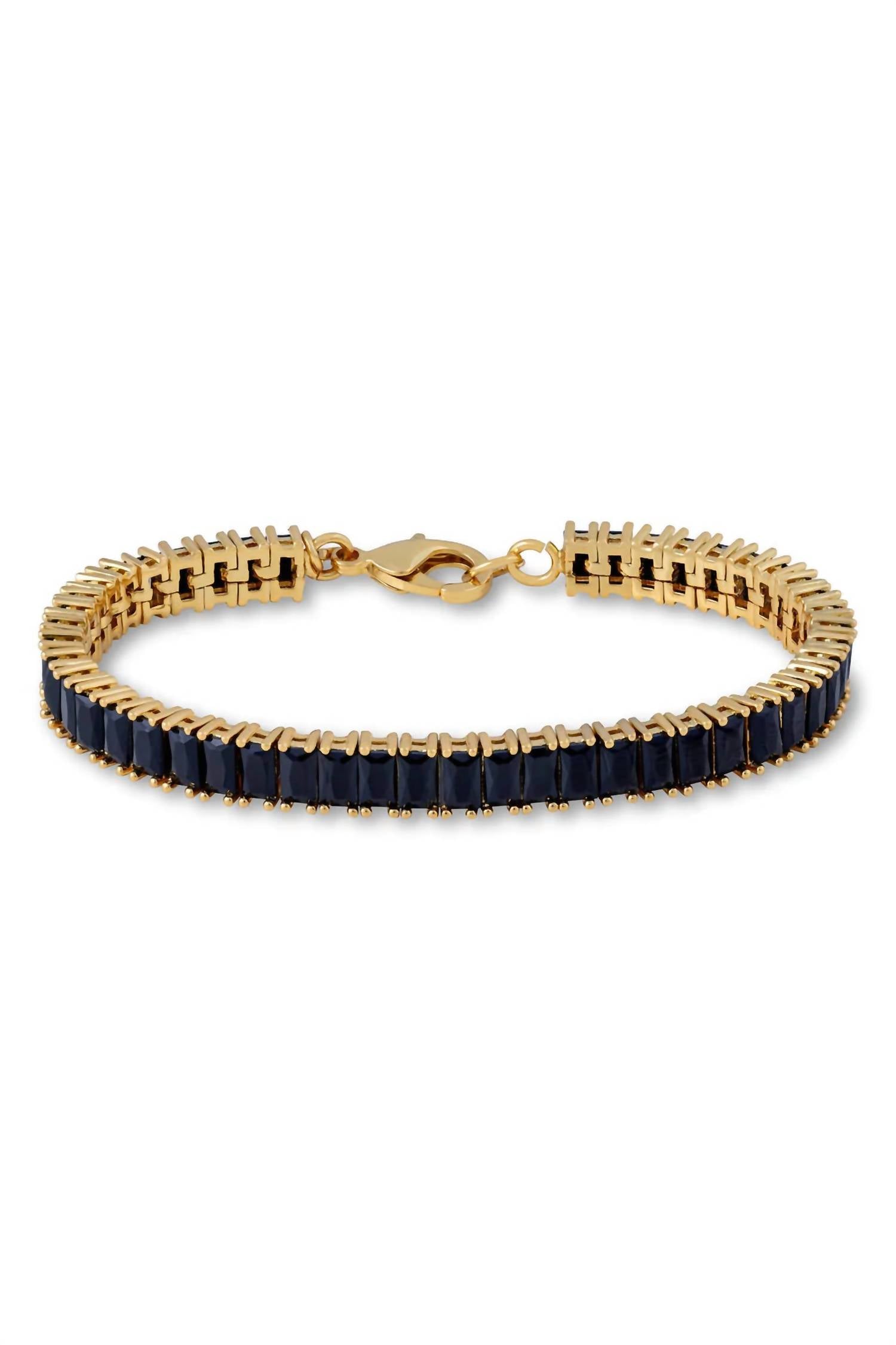Crystal Haze Baguette Bracelet In Noir In Gold