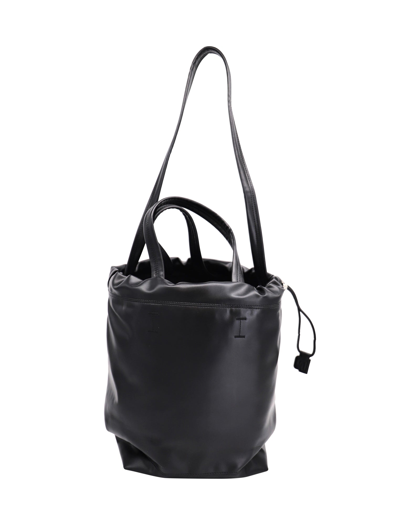 Image of Paco Rabanne Bucket Bag in Black Faux Leather