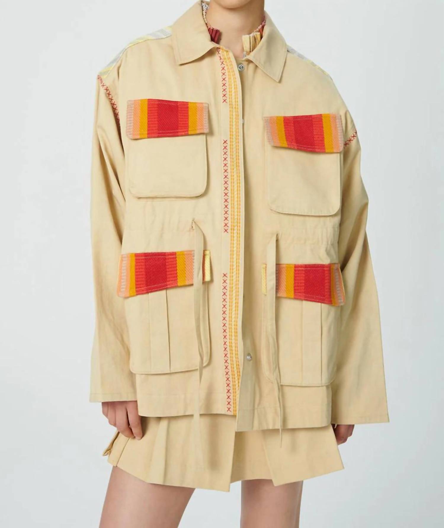 Chufy Cypress Embroidered Jacket In Palm Dye Olive In Gold
