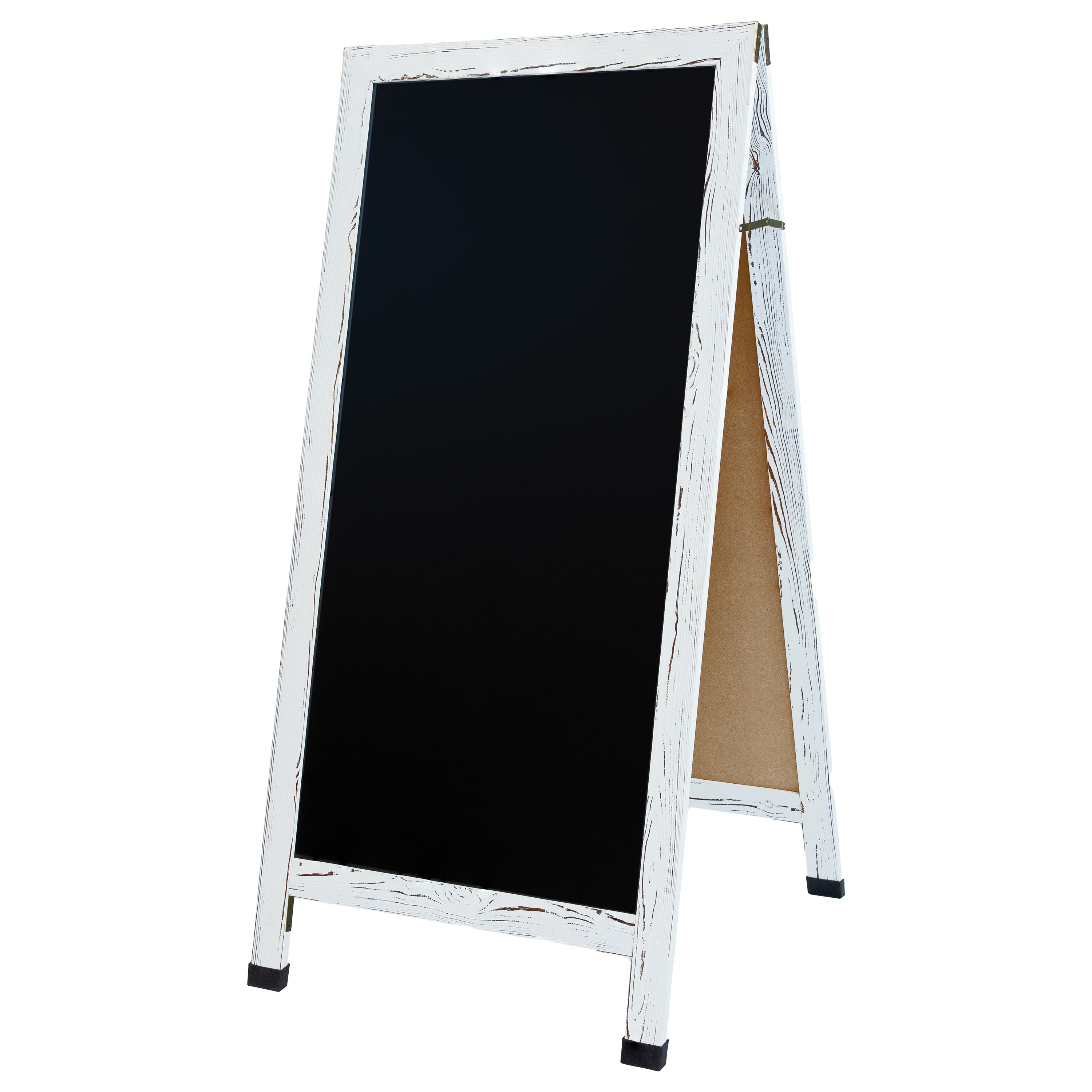 Tableau noir magnétique double face Sunnydaze en forme de A avec cadre en pin - 57" x 27"