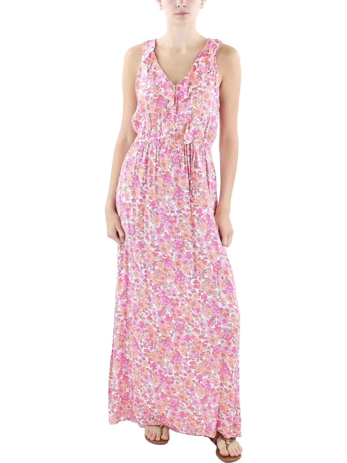 Kingston Grey Womens Floral Sleeveless Maxi Dress In Pink