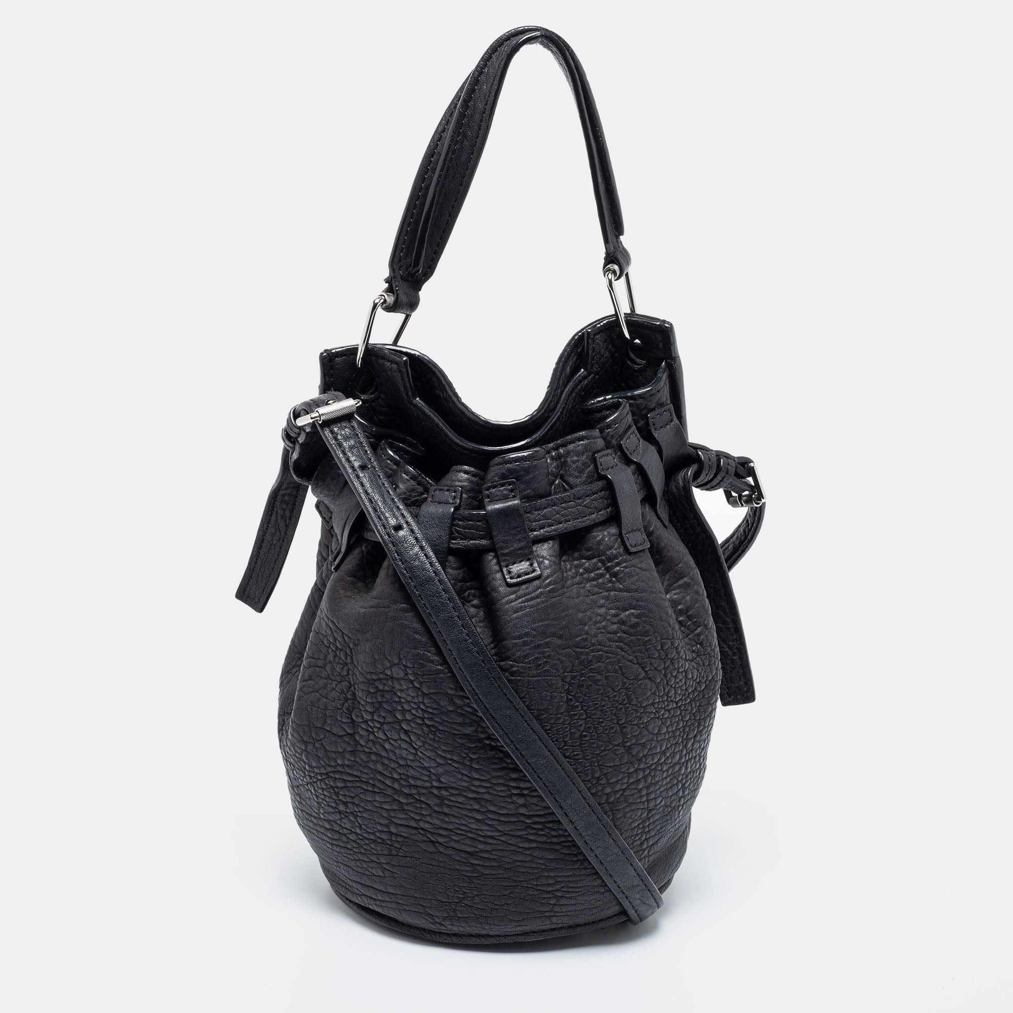 image of Alexander Wang  Textured Leather Diego Bucket Bag