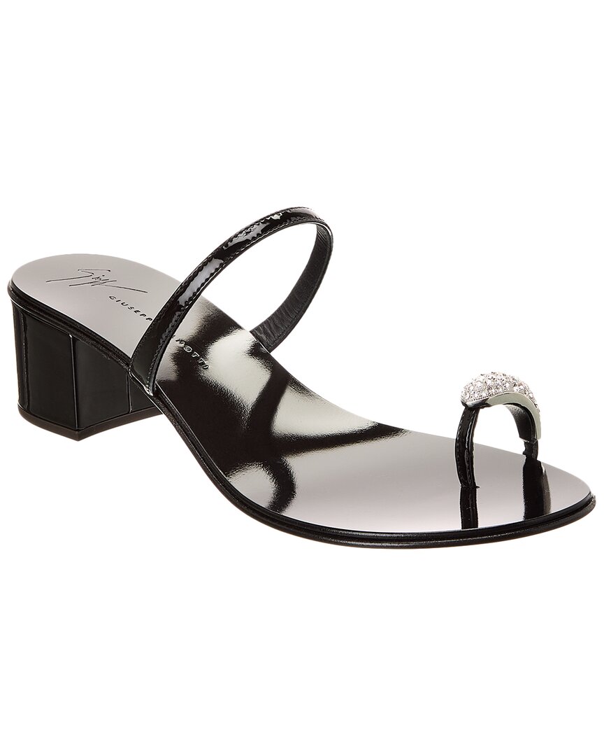 Giuseppe Zanotti Ring 40 Vinyl Sandal In Black