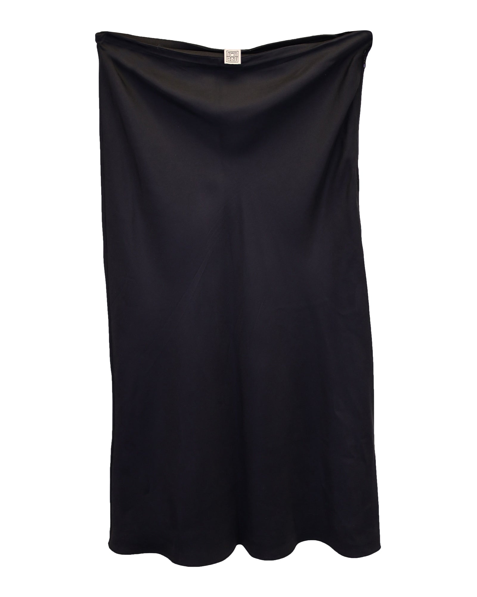 Image of Totême Midi Skirt in Black Silk