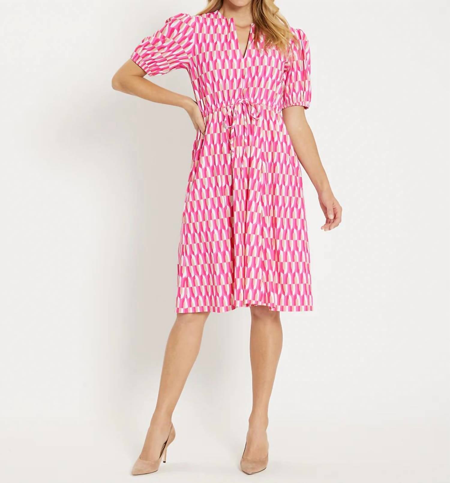 Jude Connally Cassandra Dress In Mod Arch Peony In Multi