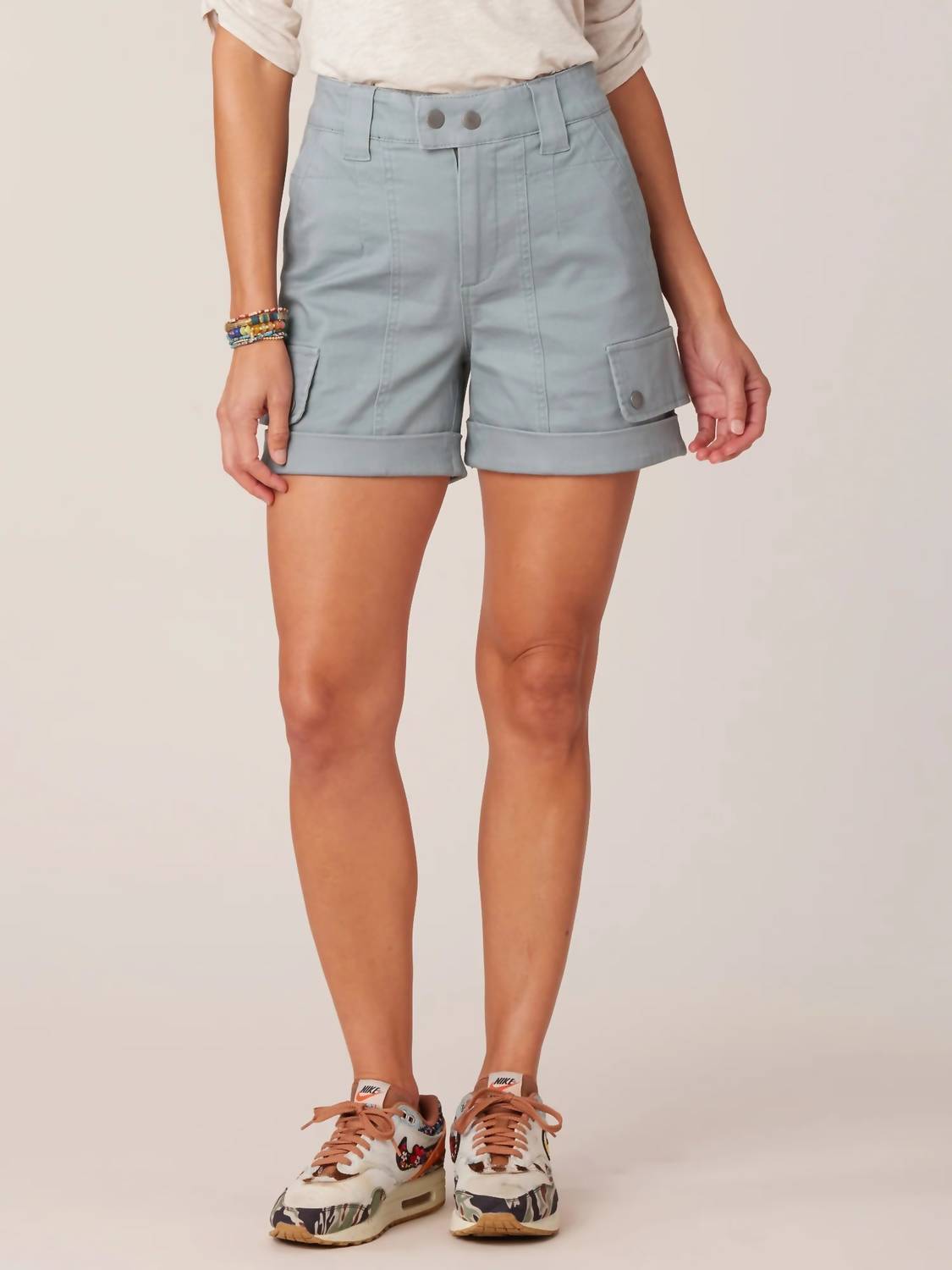 Democracy Absolution Skyrise Double Button Cargo Short In Dusty Slate In Multi