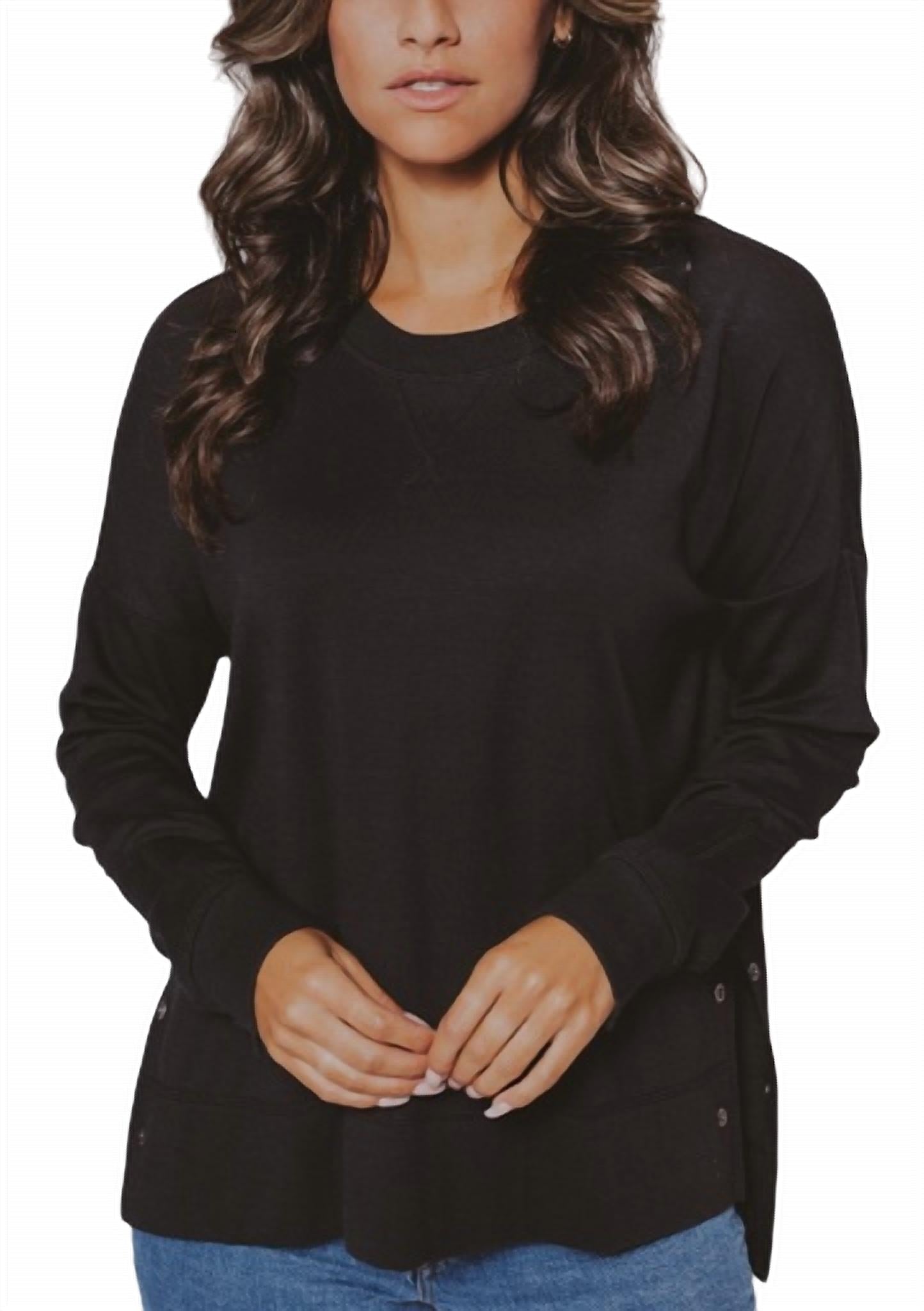 Shop The Normal Brand Puremeso Split Side Overshirt In Black