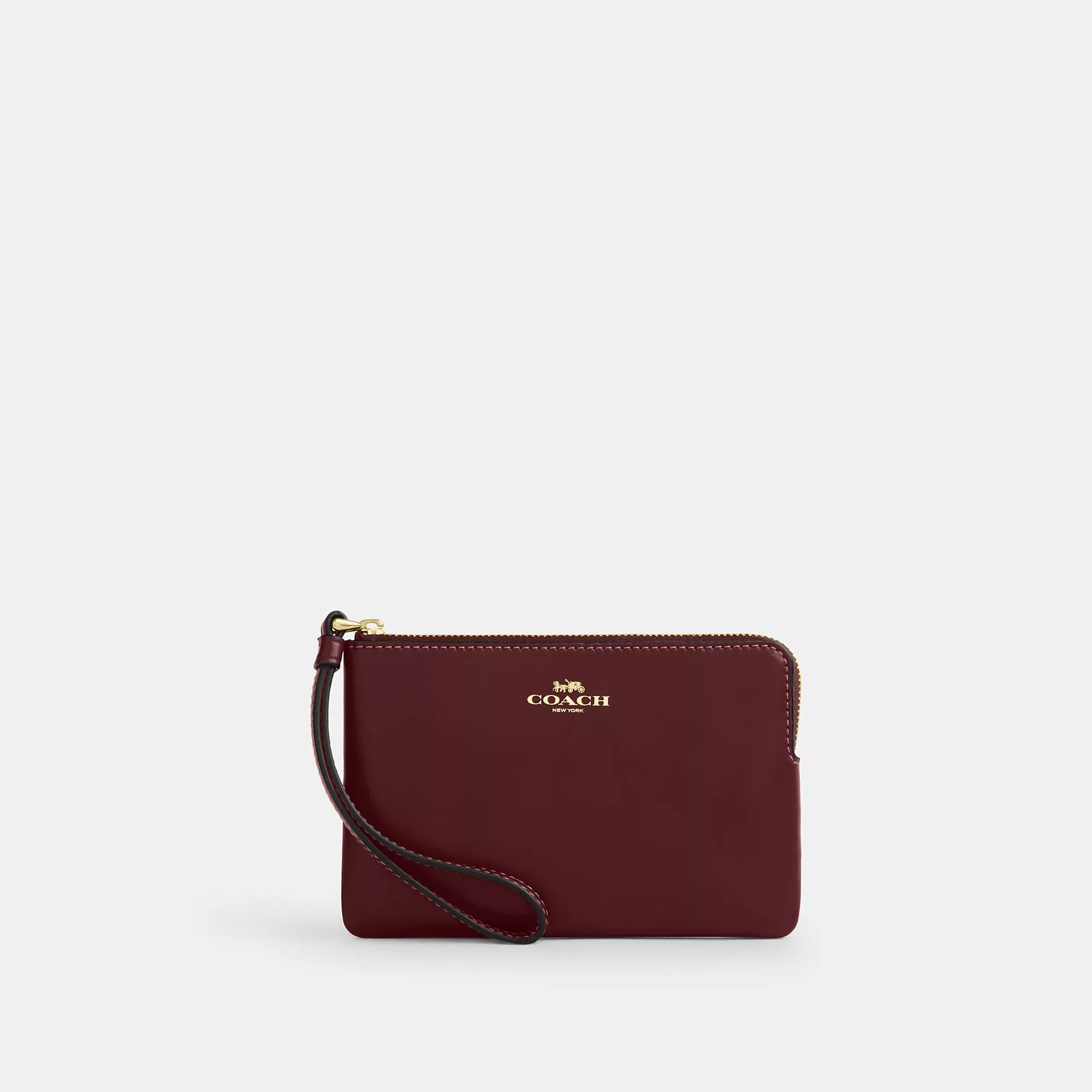 Coach Outlet Corner Zip Wristlet In Red
