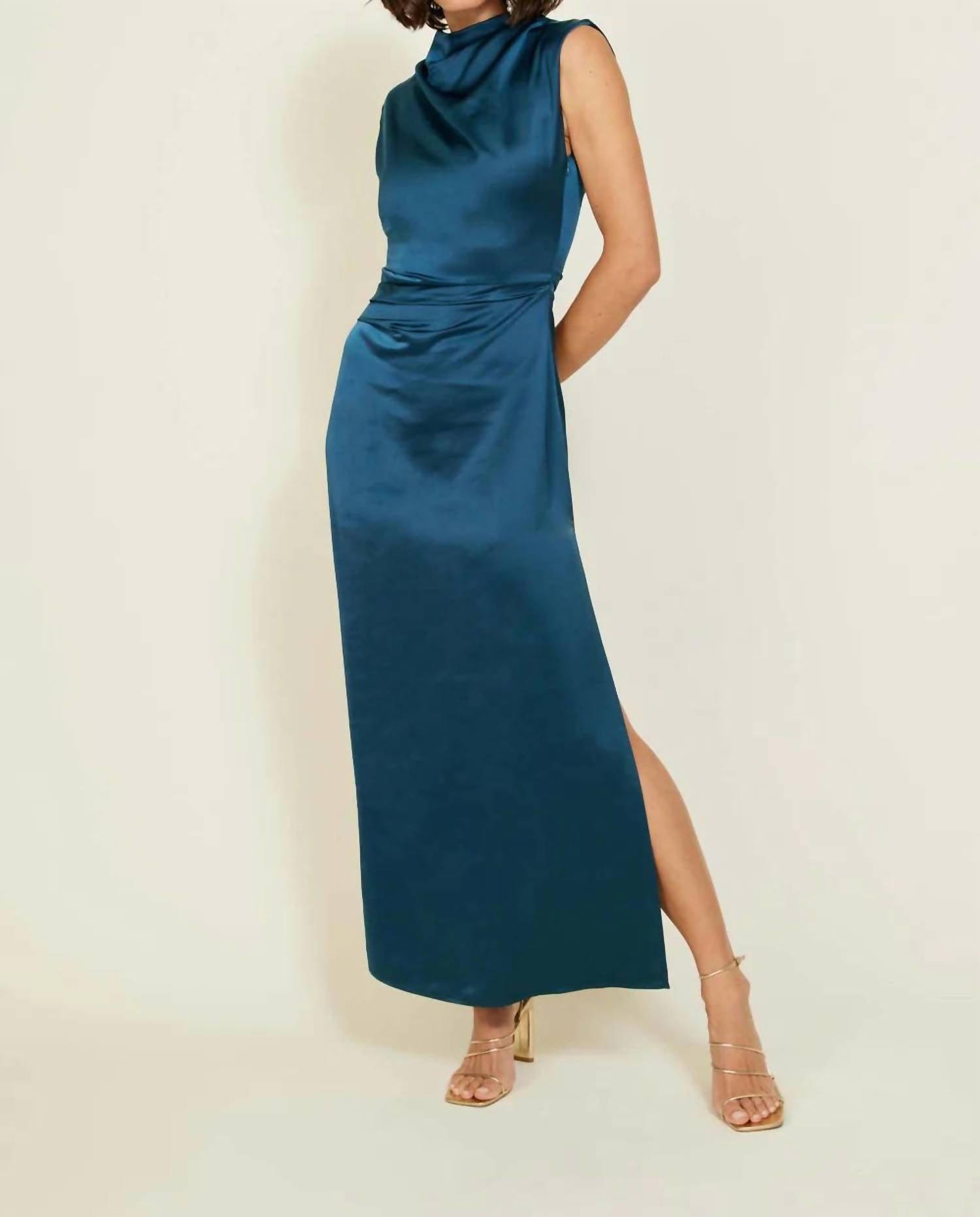 Line And Dot Dede Maxi Dress In Blue