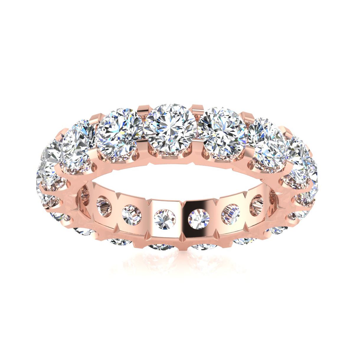 Shop Sselects 14 Karat Rose Gold 4 Carat Round Lab Grown Diamond Eternity Ring In Multi