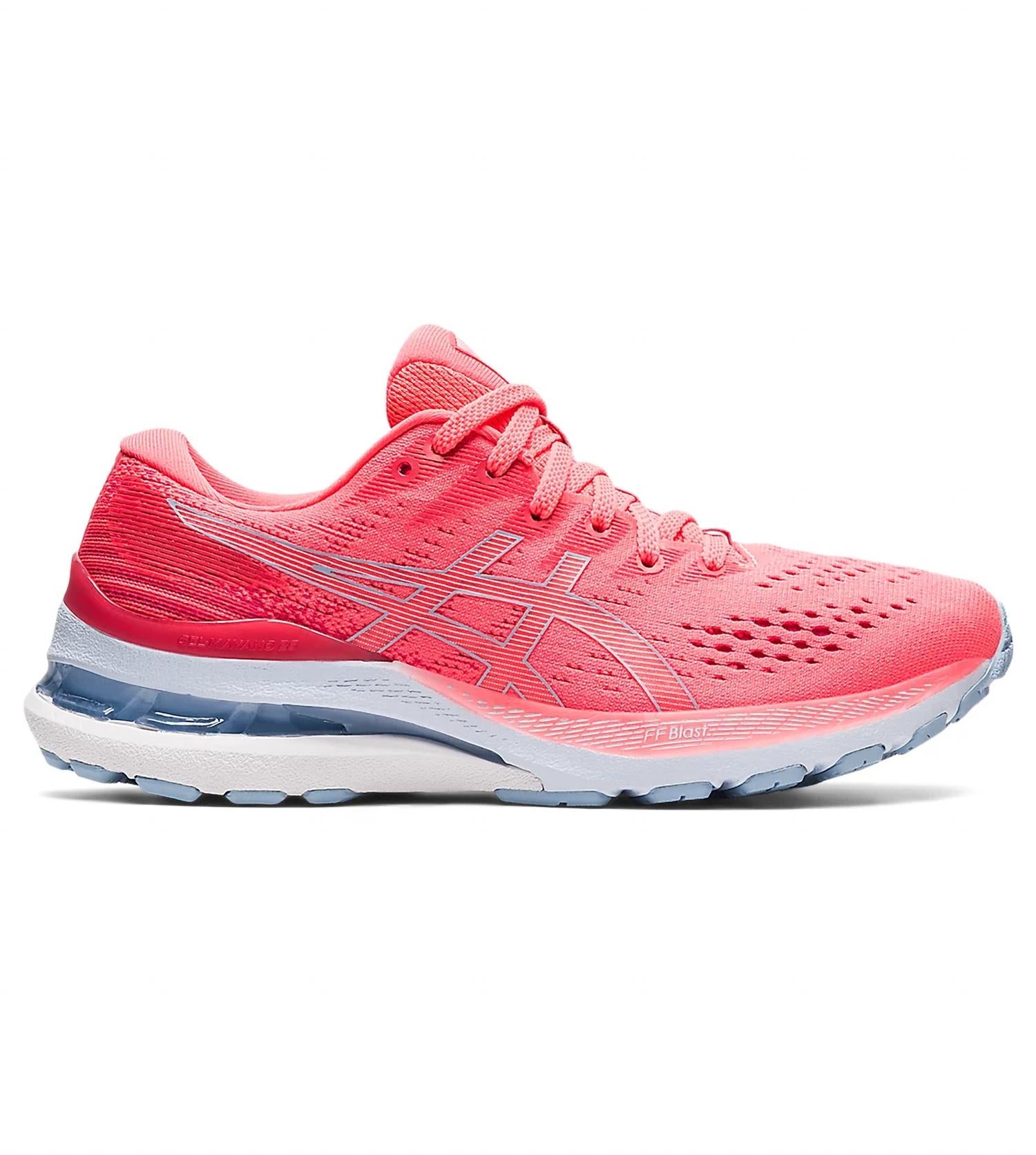 Shop Asics Women's Gel-kayano 28 Running Shoes - B/medium Width In Blazing Coral/mist In Pink