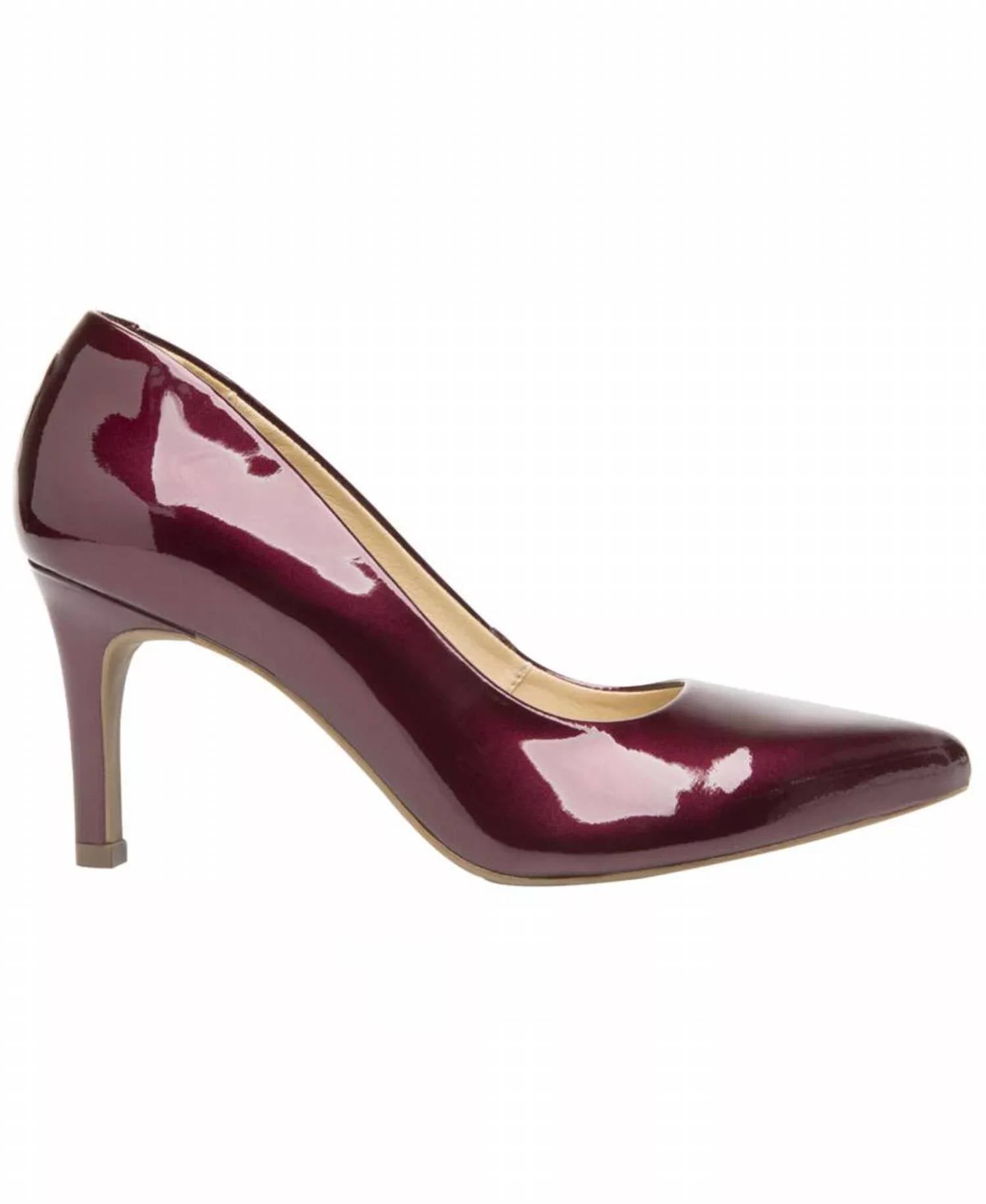 Flexi Patent Leather Dress Heels In Wine In Pink