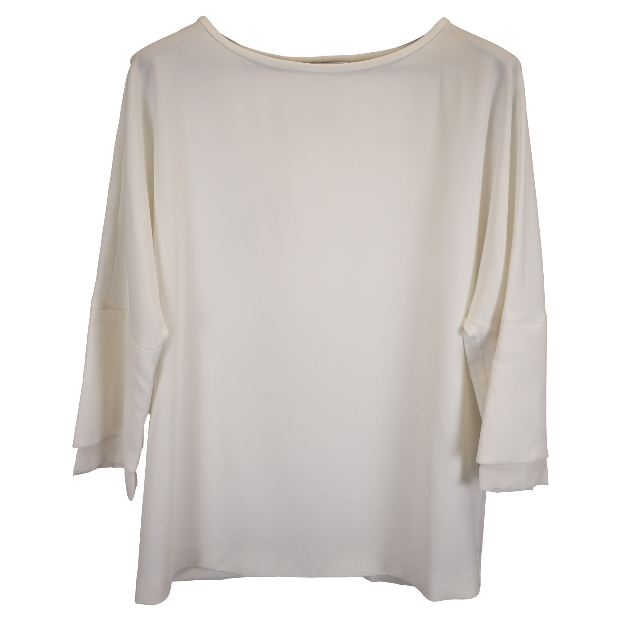 Max Mara Elgar Layered Sleeve Hem Blouse In White Silk Chiffon In White