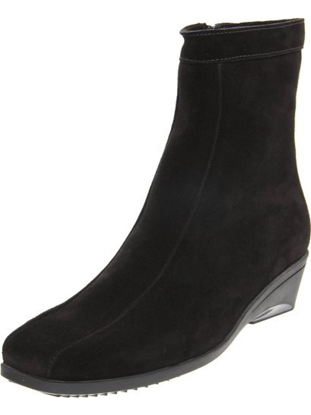 La Canadienne Elizabeth Womens Suede Waterproof Ankle Boots In Black