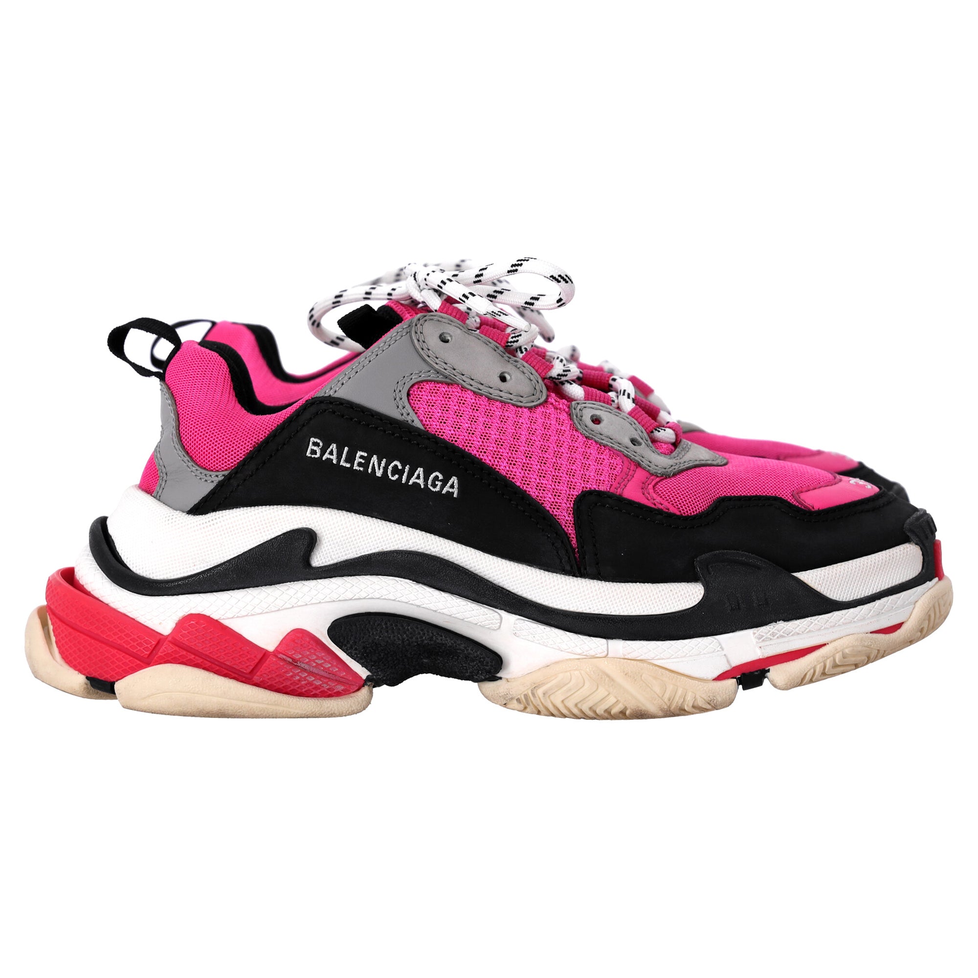 Image of Balenciaga Triple S Sneakers in Black Polyester