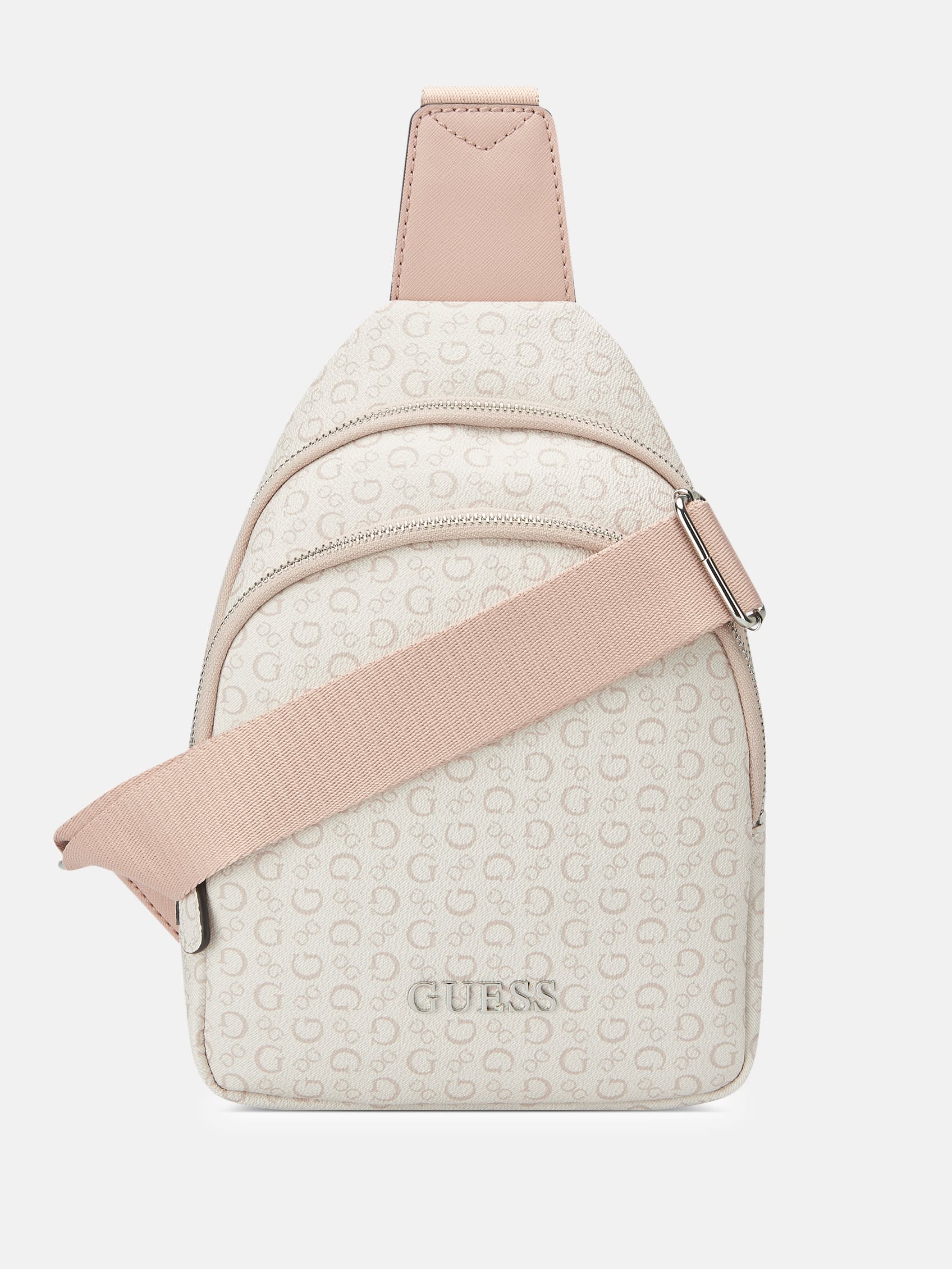 Shop Guess Factory Benfield Logo Sling Bag In Pink