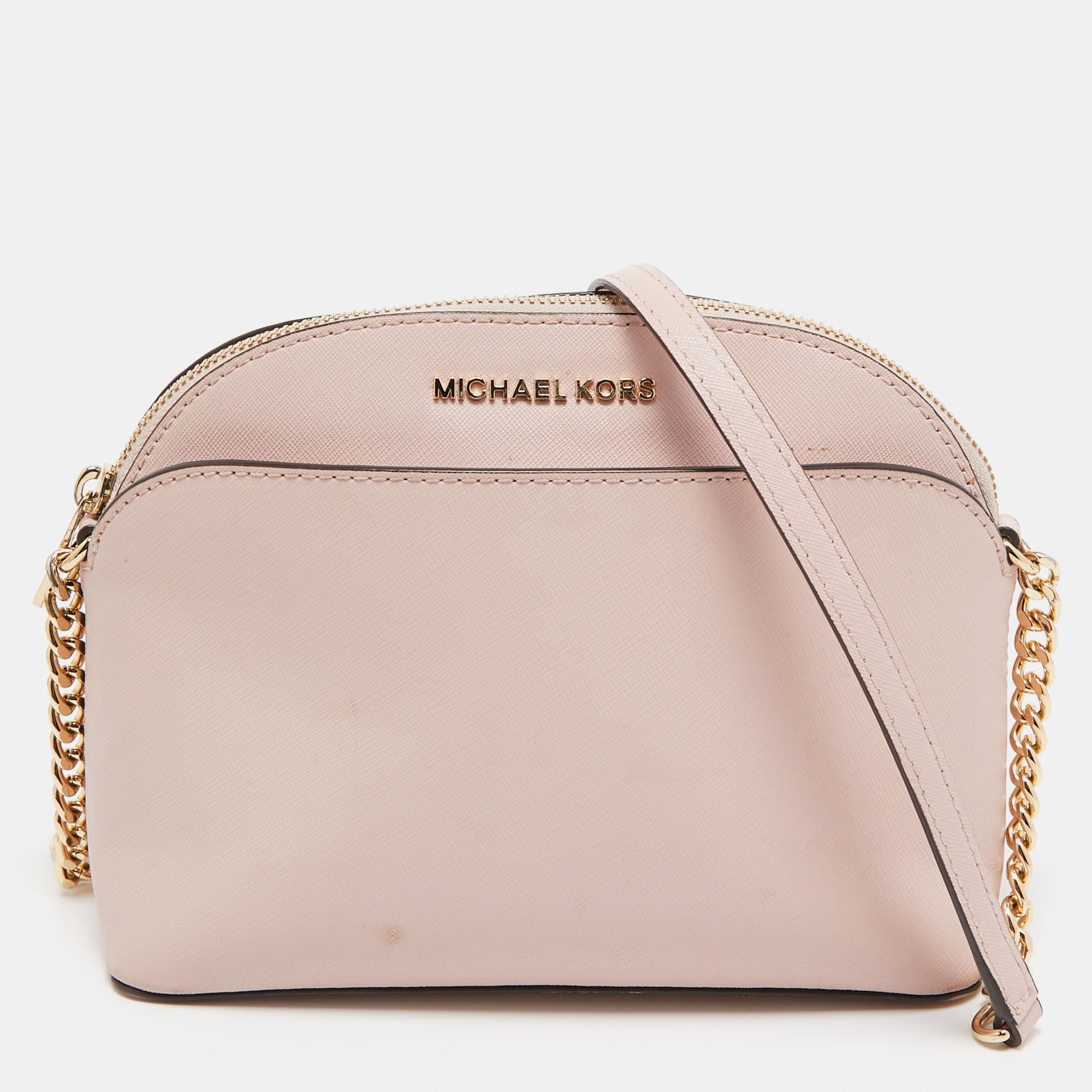 Michael Kors Leather Emmy Crossbody Bag In Pink