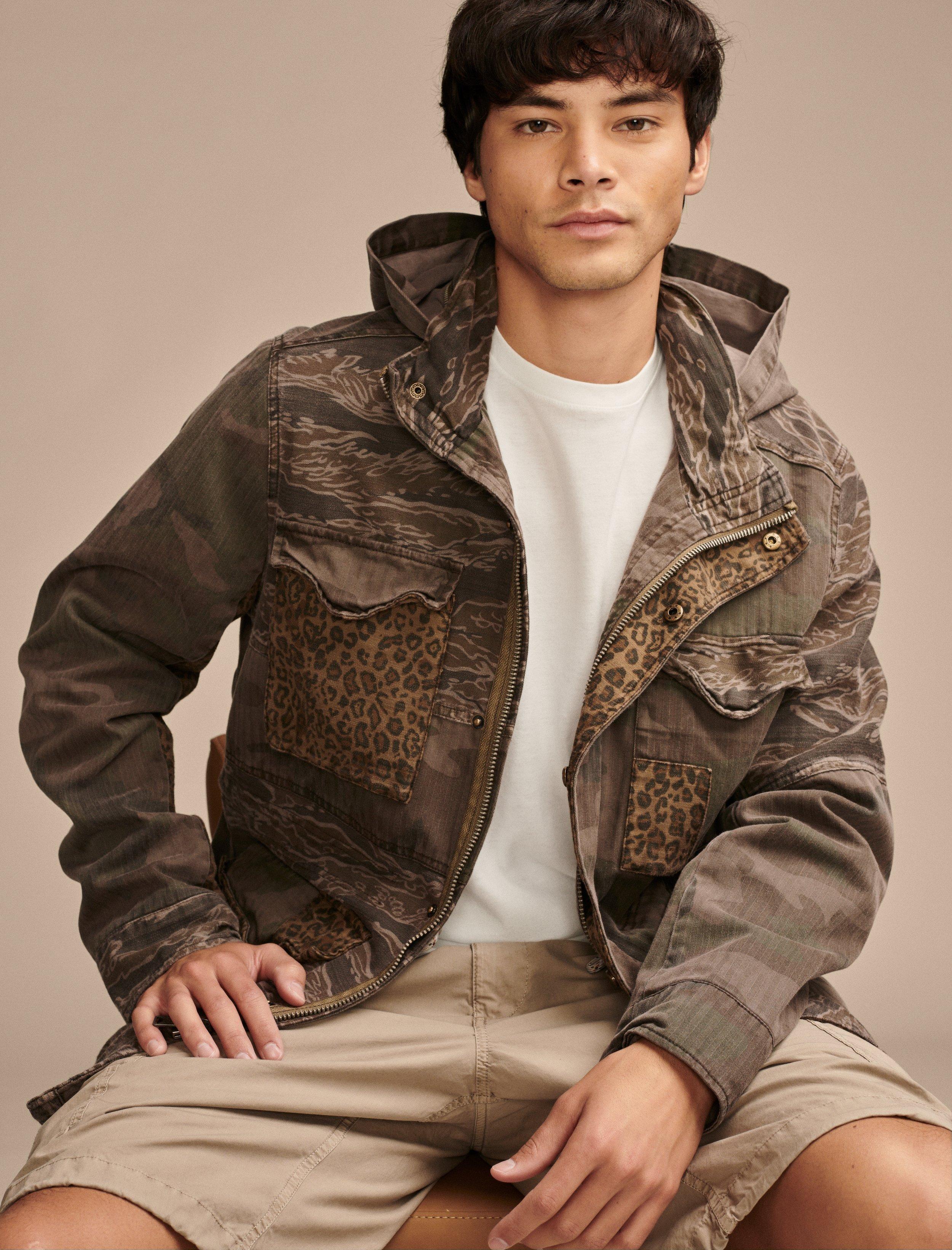 Lucky Brand Men's Patchwork Camo Field Jacket In Brown