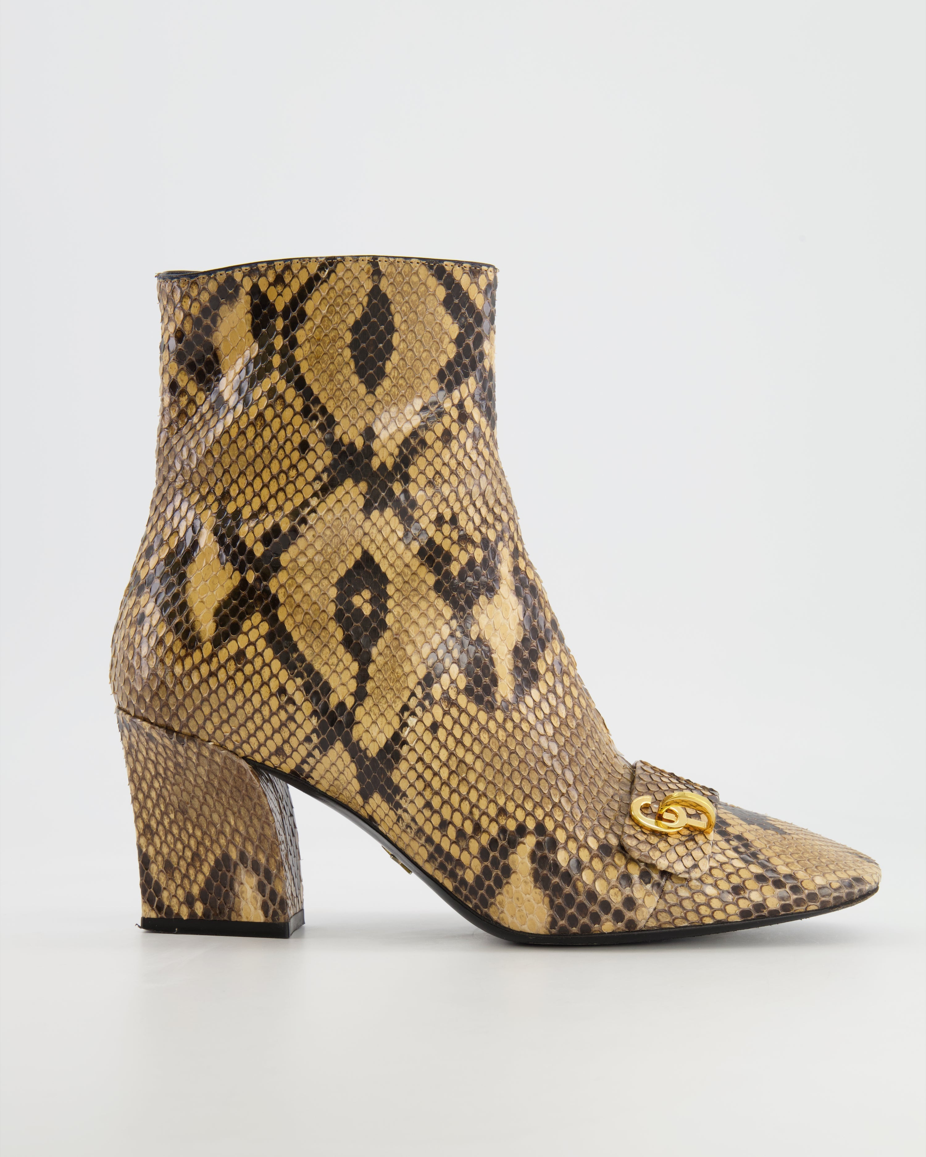 Dior Python Heeled Boots With Gold Cd Logo In Multi