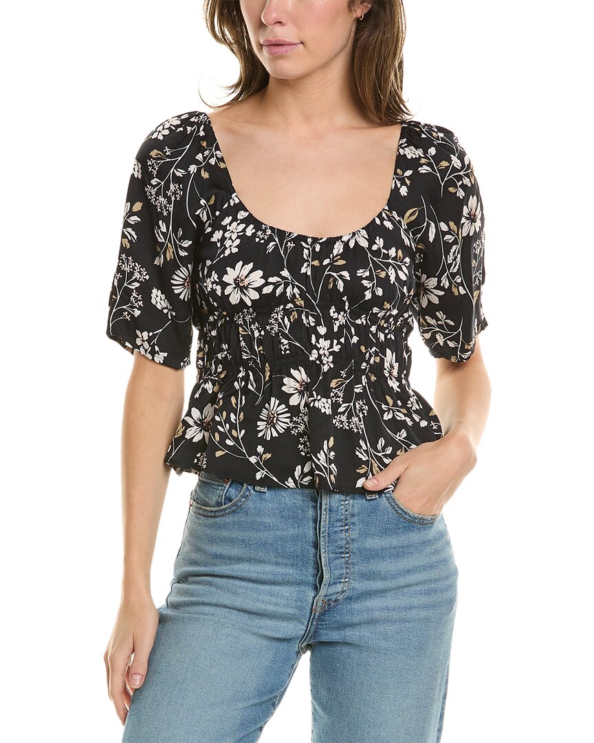 Saltwater Luxe Smocked Top In Black