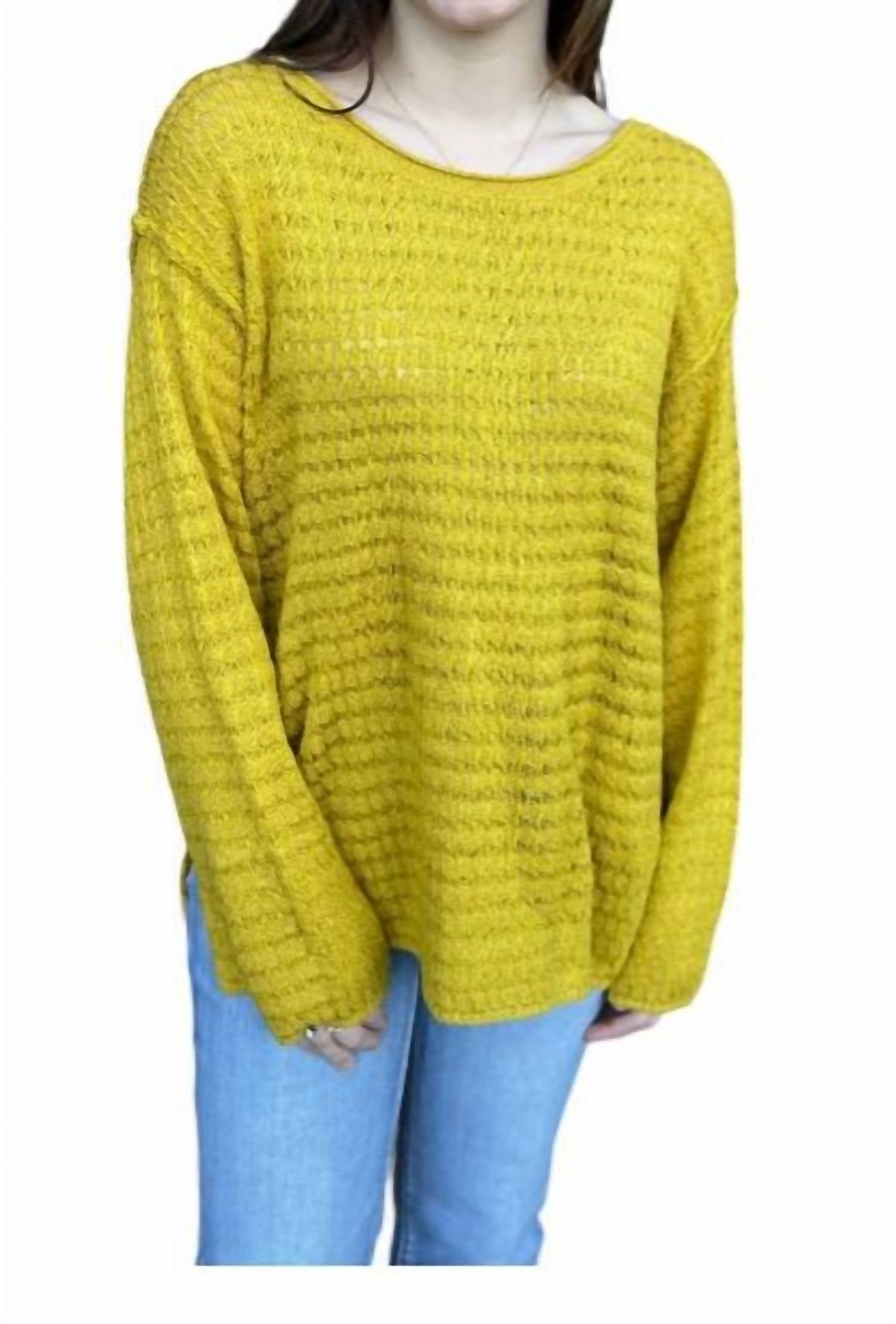 Shop Bibi Calling On You Sweater In Mustard In Yellow