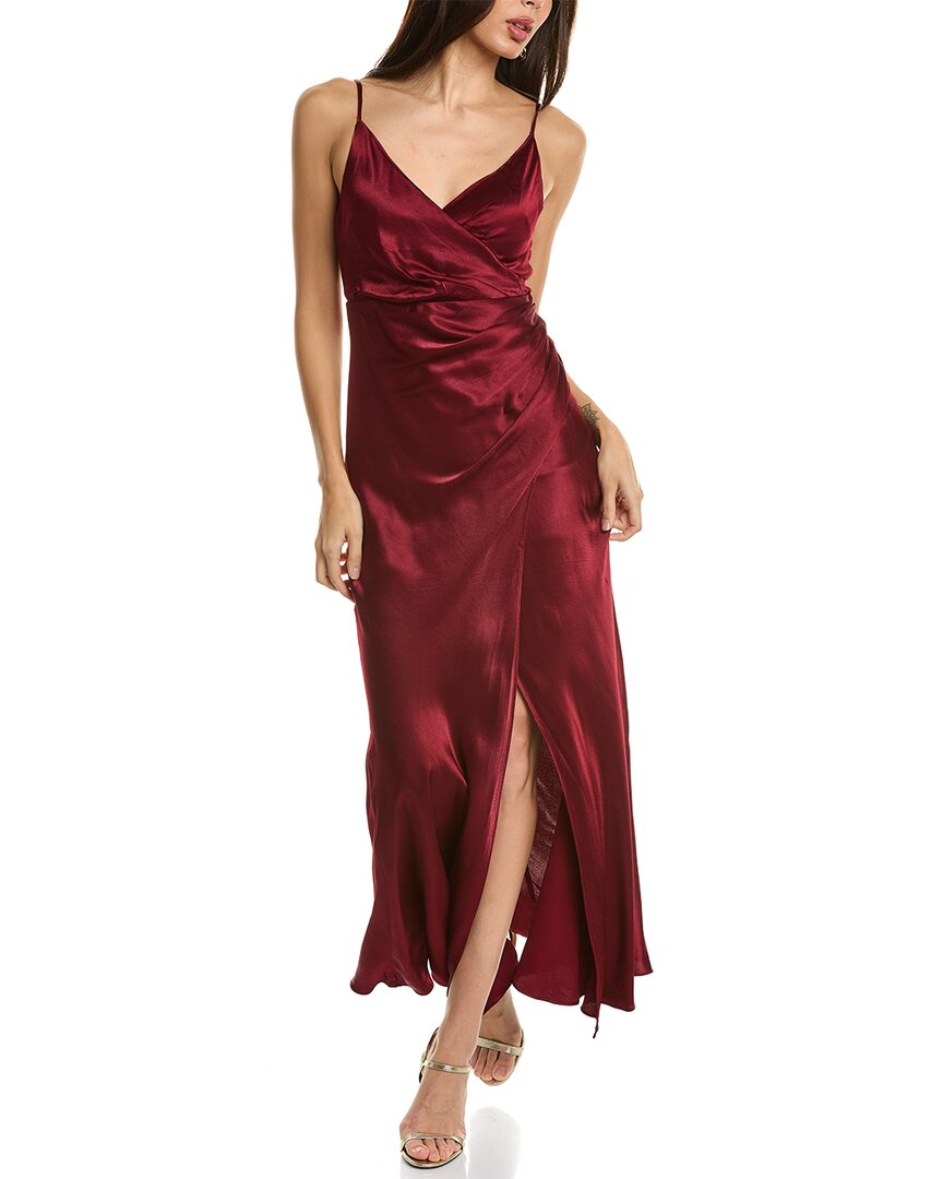 Dress Forum Surplice Ruched Maxi Dress In Red