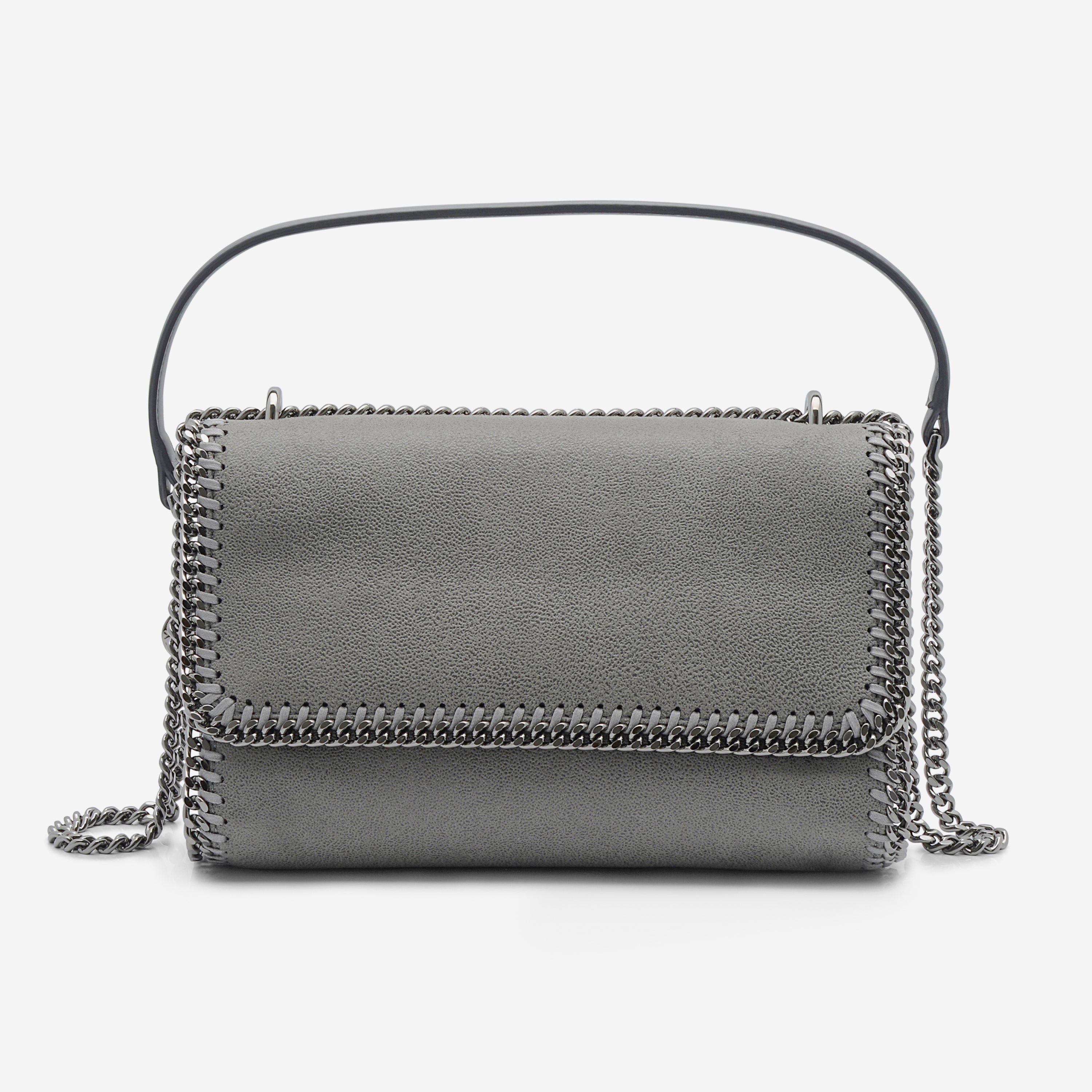 Stella Mccartney Falabella Vegan Leather Crossbody Bag 107870 In Grey