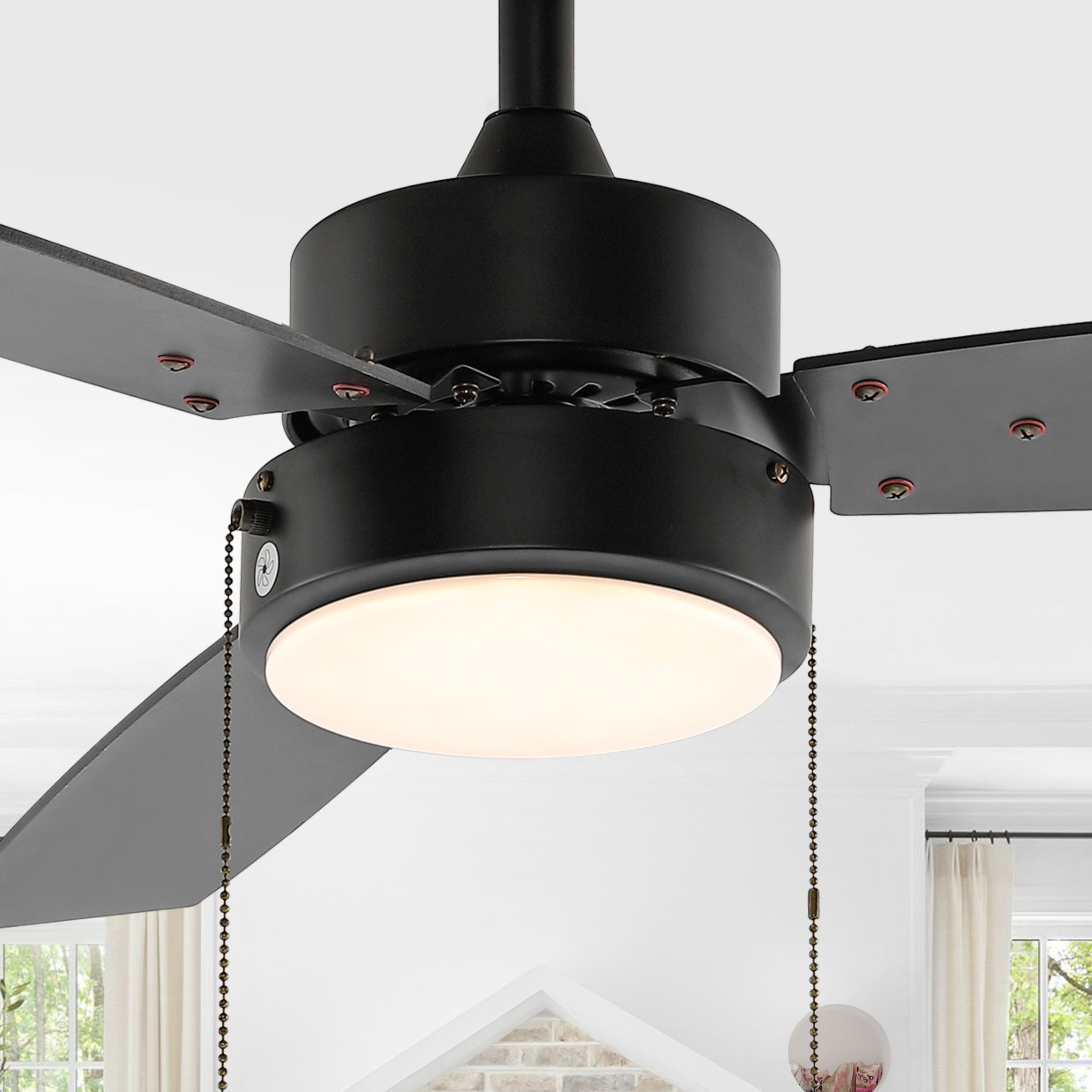 Shop Jonathan Y Blair 42" 1-light Modern Minimalist 3-speed Iron Height Adjustable Integrated Led Ceiling Fan With P