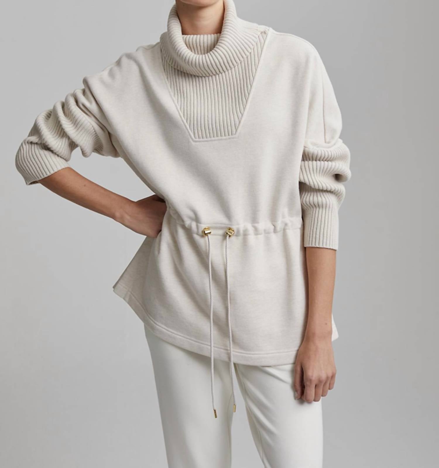 Varley Cavello Longline Turtleneck Sweater In Multi