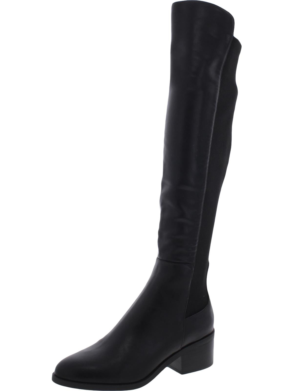 Steve Madden Graphite Womens Faux Leather Almond Toe Over-the-knee Boots In Black