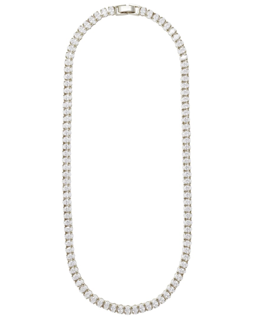 Cloverpost Heel 14k Plated Cz Tennis Necklace In Metallic