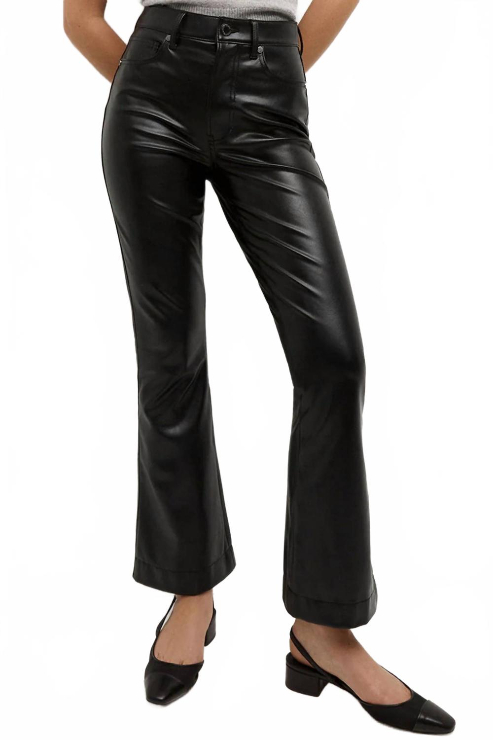 Veronica Beard Carson Vegan Leather Kick-flare Pant In Black