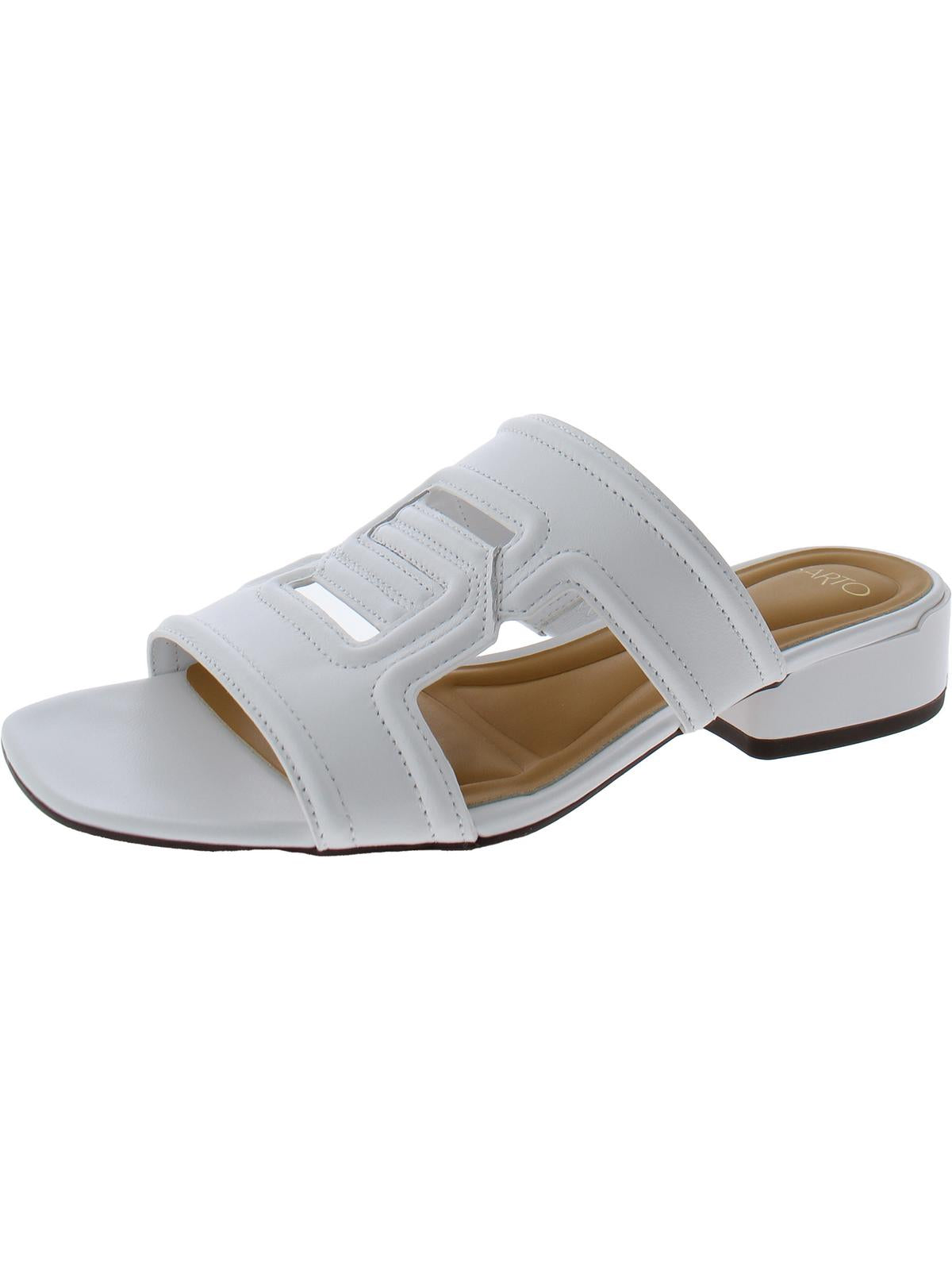 Sarto Franco Sarto Marina Womens Leather Slide Sandals In White