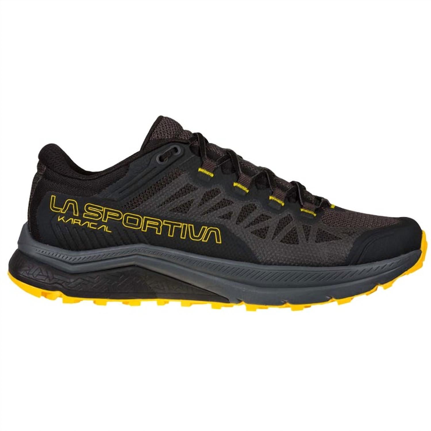 La Sportiva Men's Karacal Running Shoes In Black/yellow