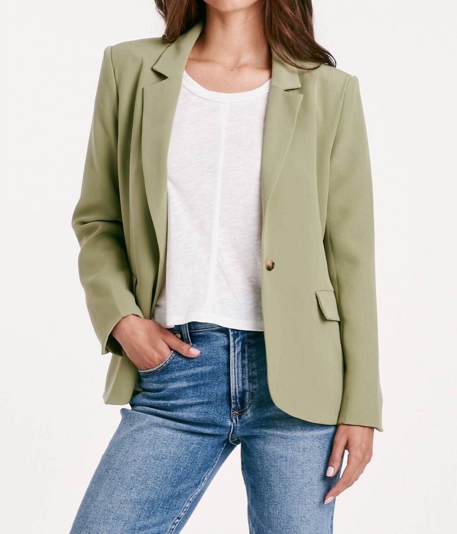 Another Love Berkley Blazer Jacket In Green