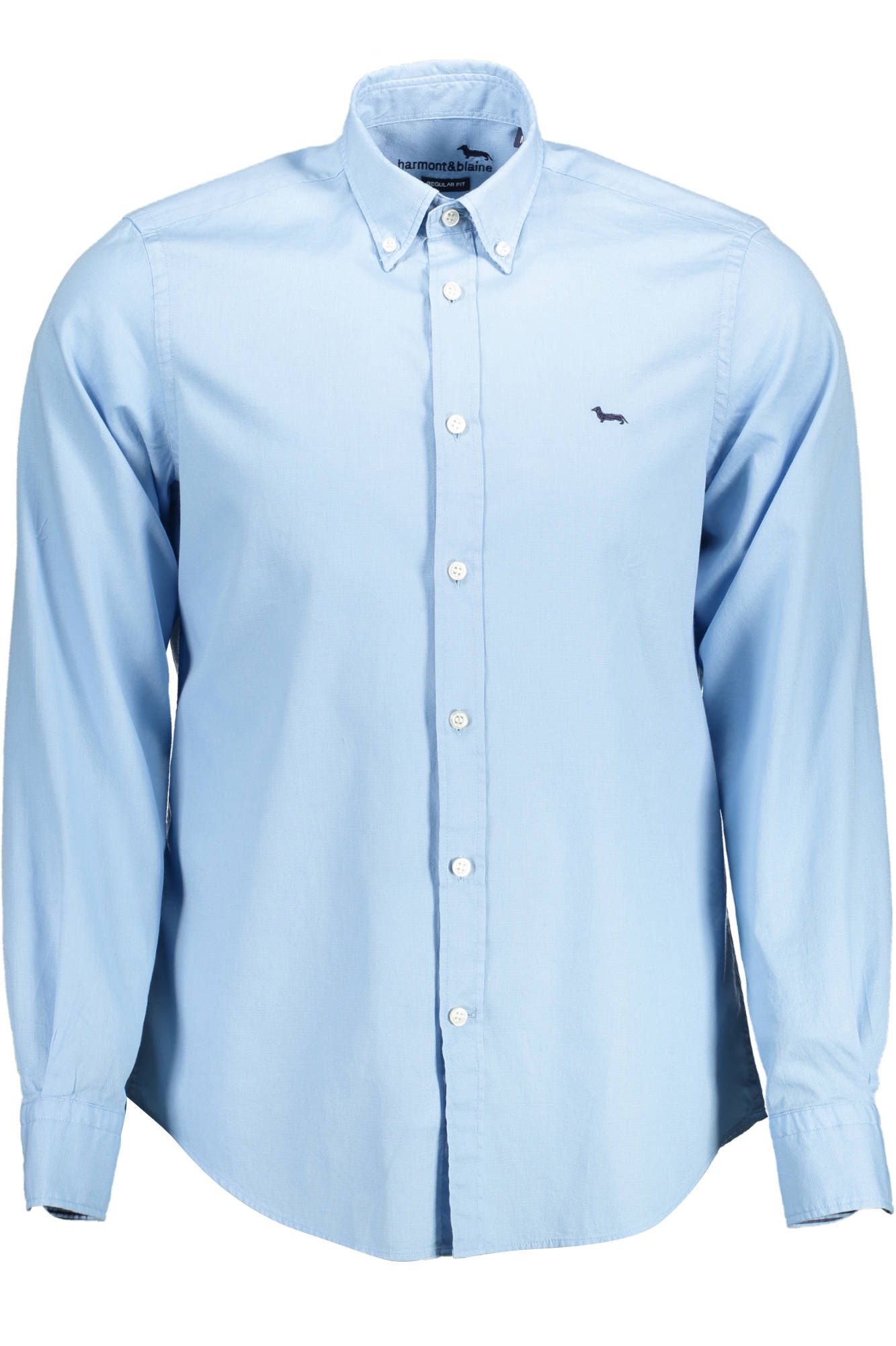 Shop Harmont & Blaine Elegant Cotton Shirt With Contrast Men's Detail In Blue