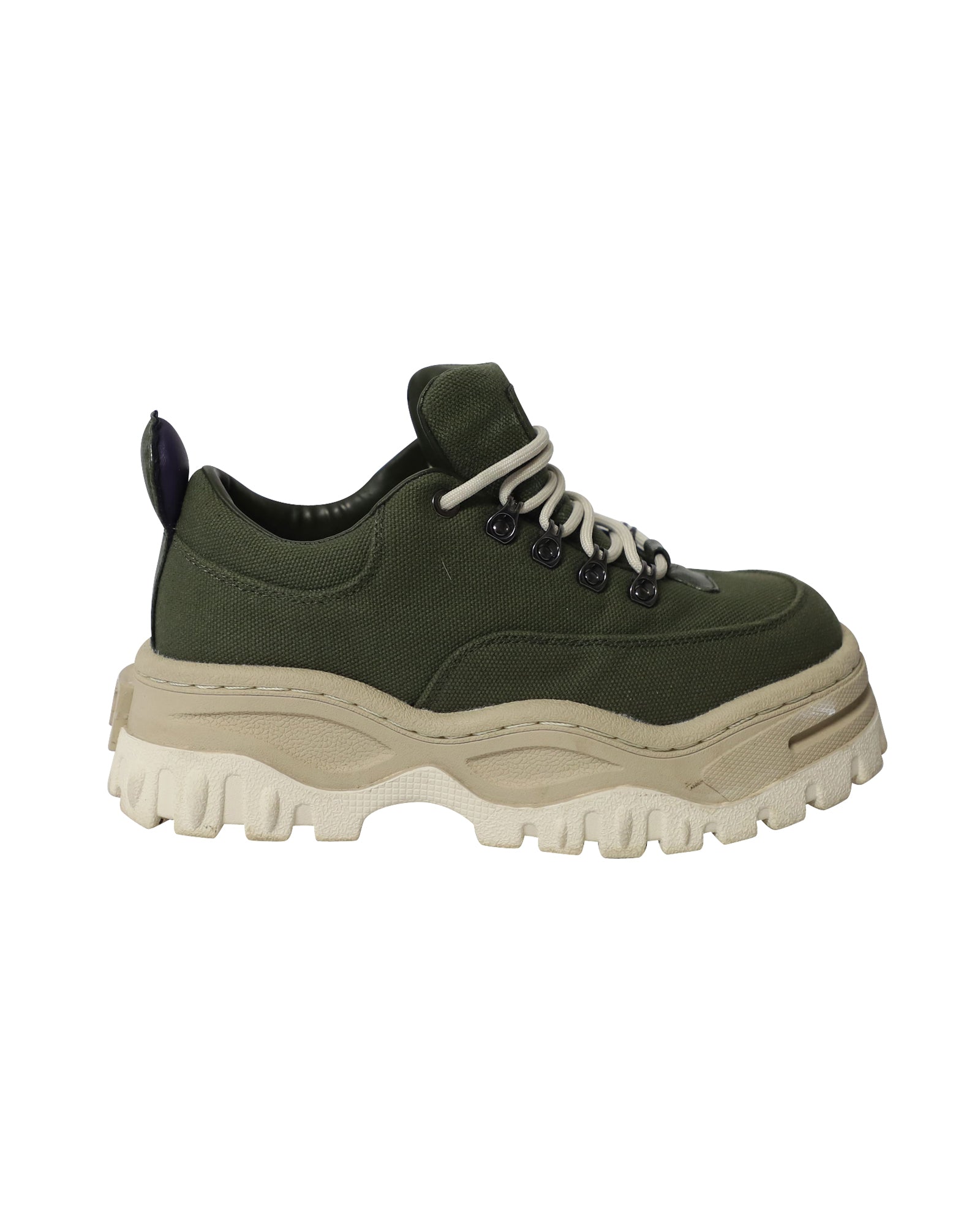 Image of Eytys Chunky Angel Sneakers in Army Green Canvas