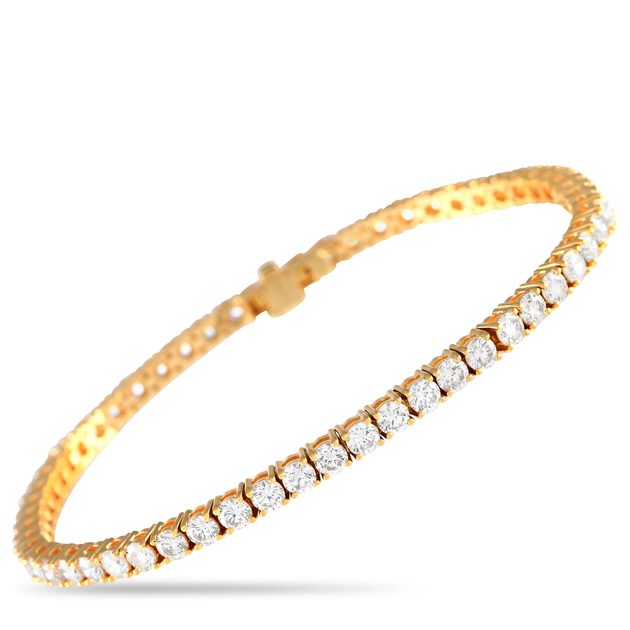 Non Branded Lb Exclusive 18k Yellow Gold 6.51ct Diamond Tennis Bracelet Mf12-052424