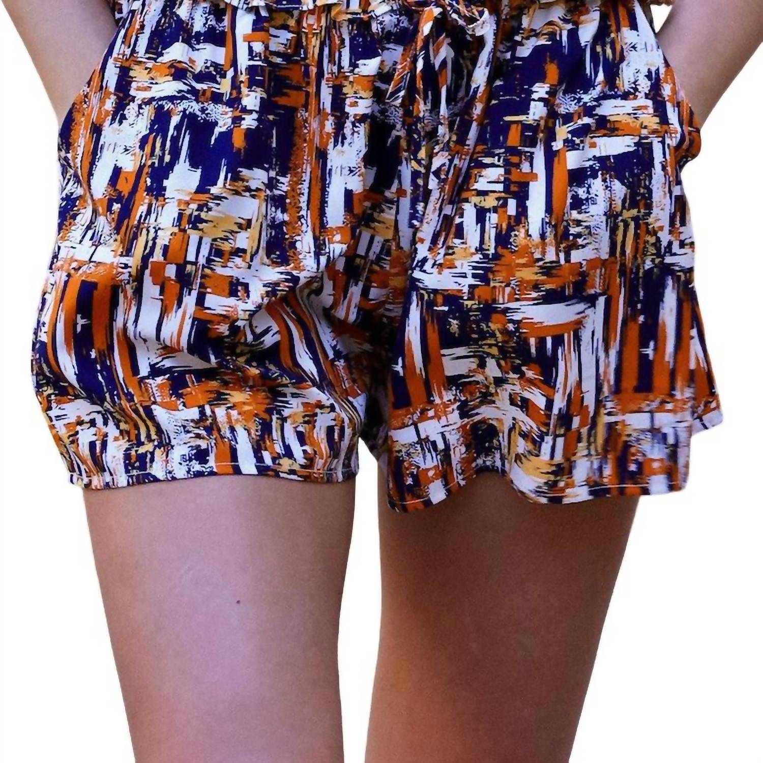 Shop Glam Stroke Of Style Silk Shorts In Orange