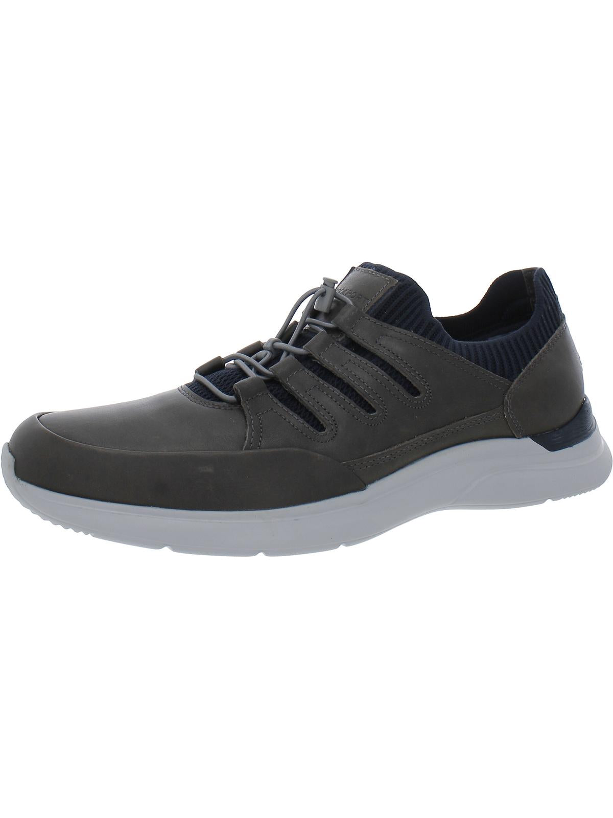 Rockport Mens Leather Casual And Fashion Sneakers In Gray
