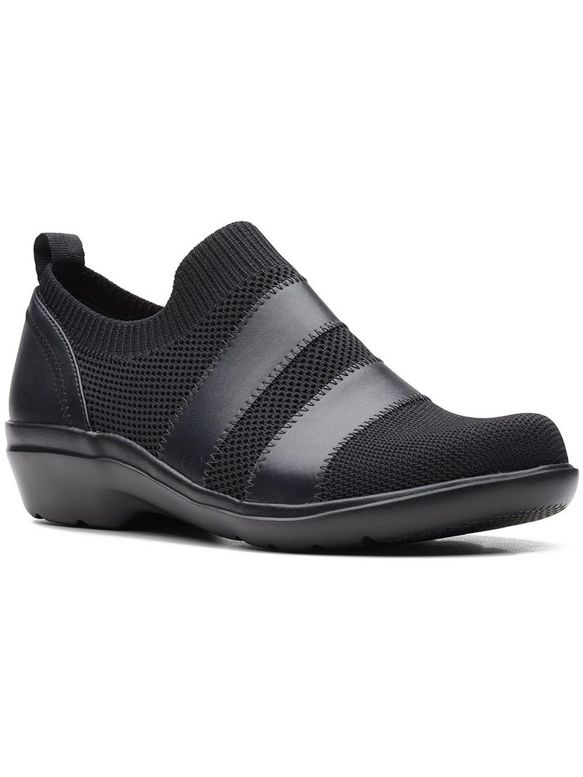 Clarks Womens Laceless Knit Casual And Fashion Sneakers In Black
