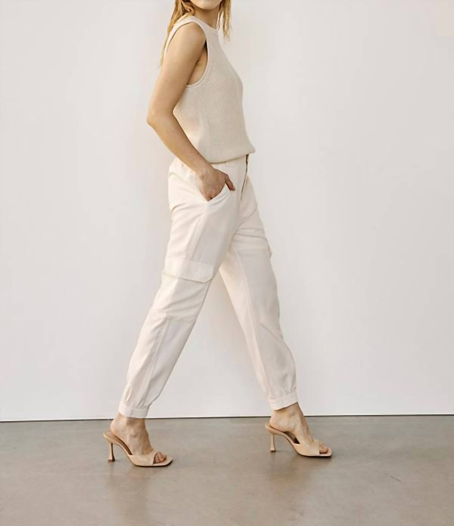 Withblack Allison Cargo Pant In White In White