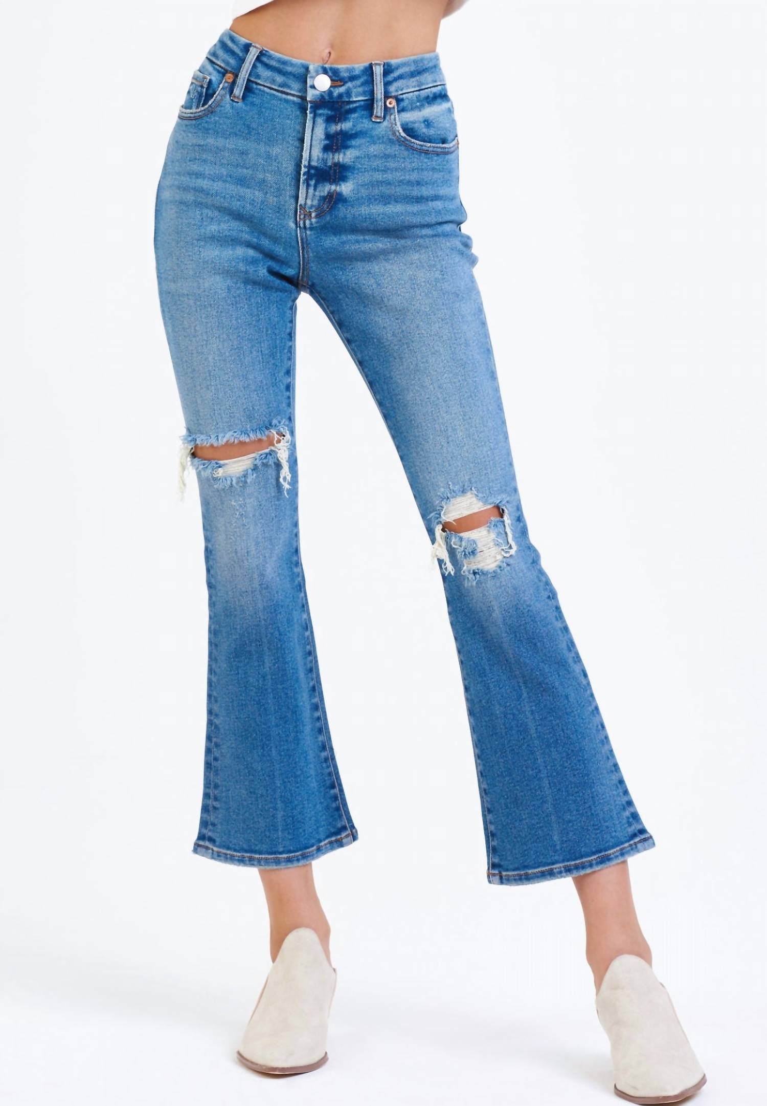 Shop Dear John Denim Jeanne Flare Jean In Golden Gate In Blue