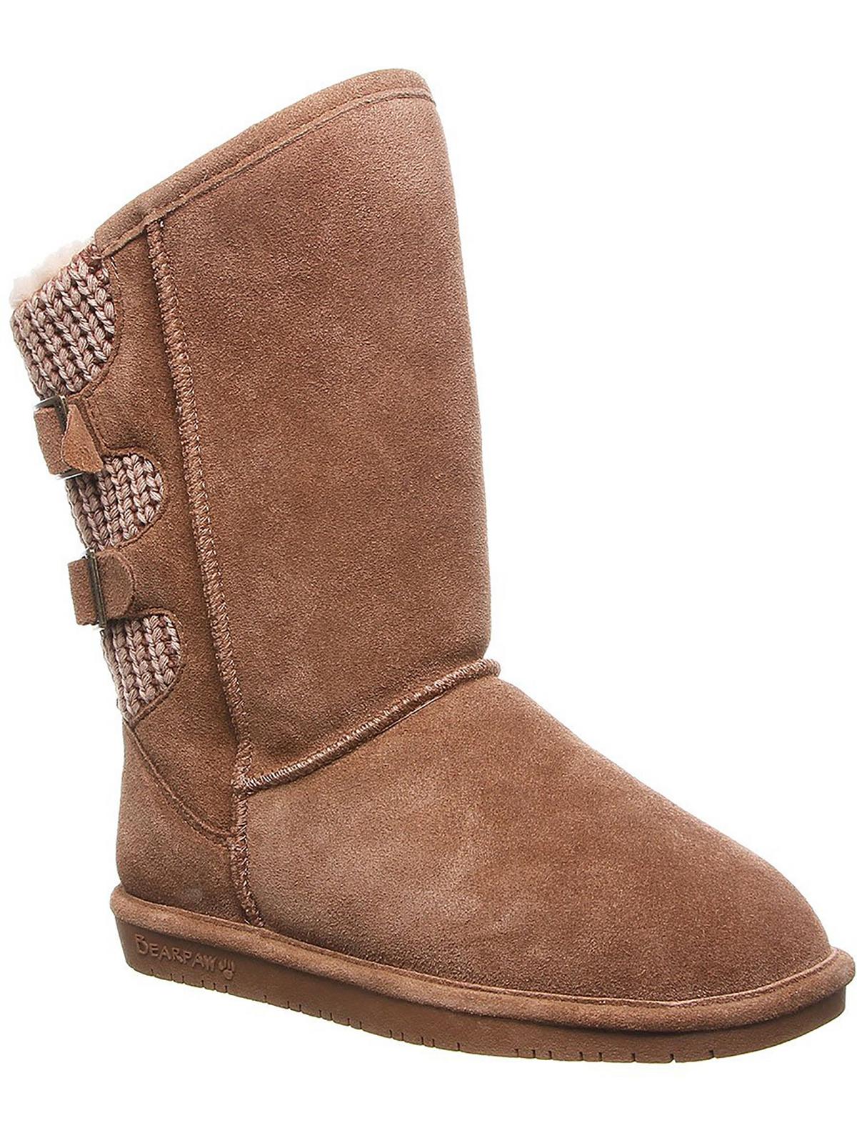 Shop Bearpaw Boshie Womens Suede Faux Fur Lined Winter & Snow Boots In Multi