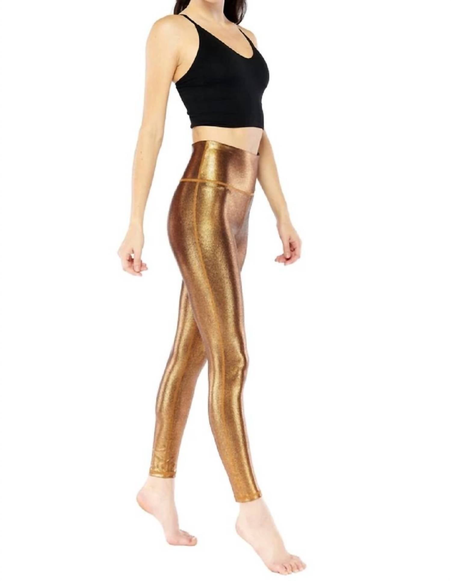 Shop Electric Yoga Mariah Legging In Gold In Black