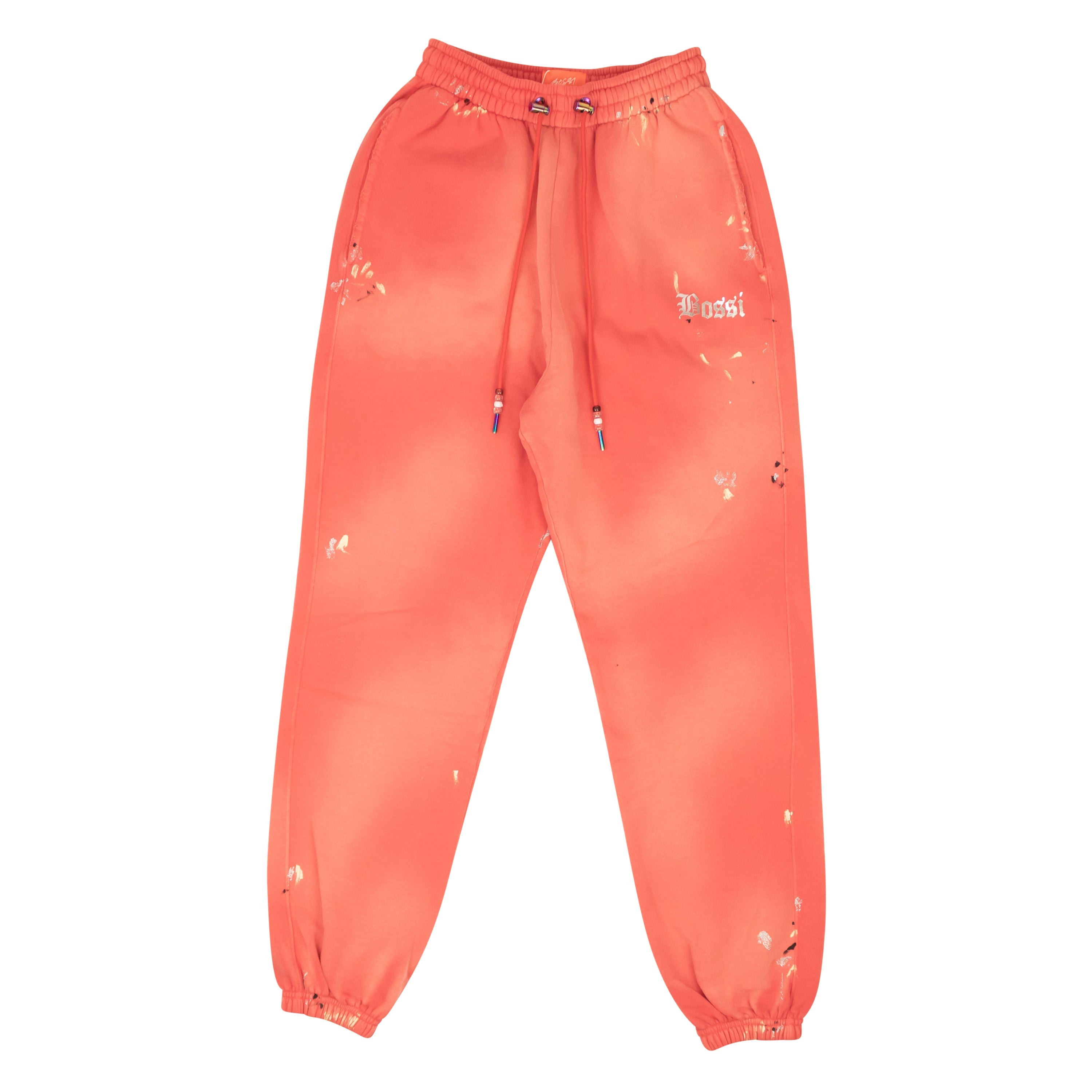 Bossi Crest Paint Sweatpants - Nantucket Red In Orange