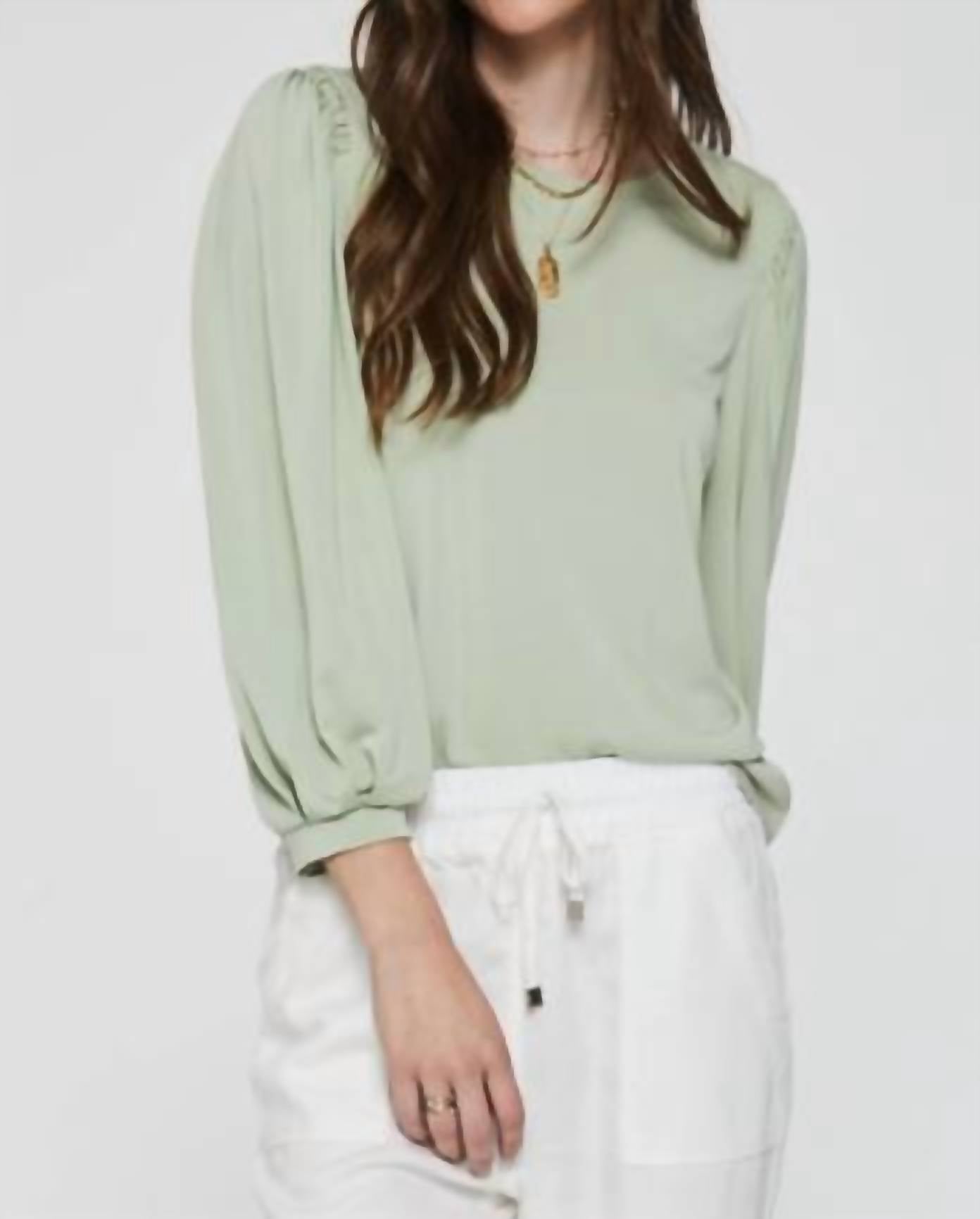 Shop Another Love Jill Bell Top In Pistachio In Green