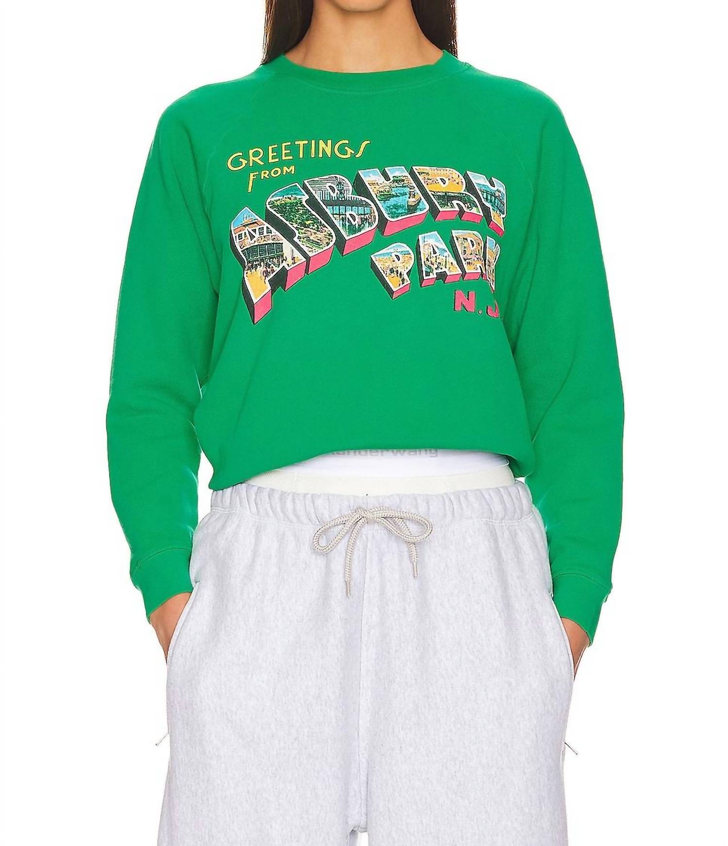 Daydreamer Bruce Springsteen Asbury Park Vintage Sweatshirt In Lucky Green In Multi