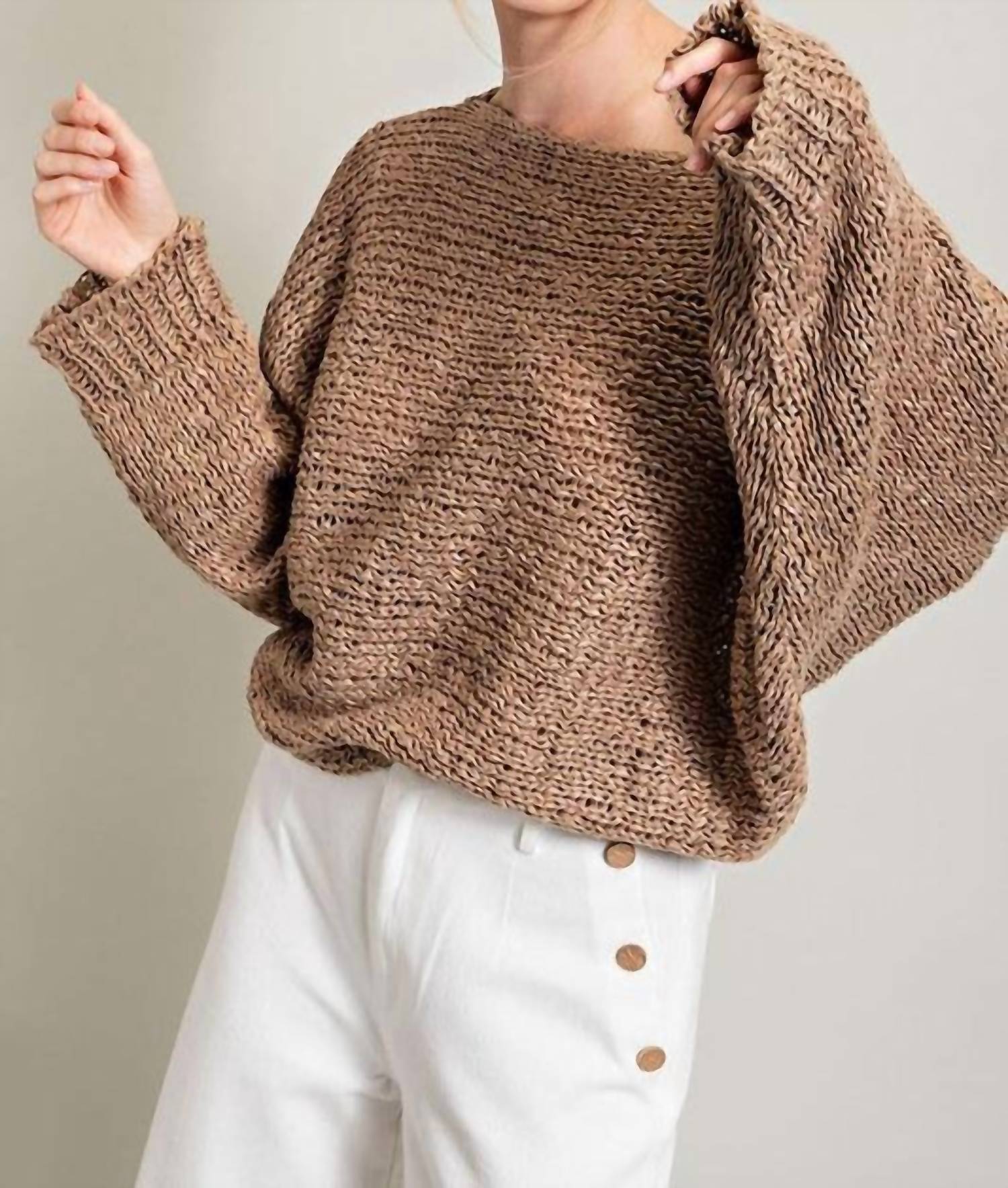 Shop Eesome Athena Sweater In Mocha In Brown